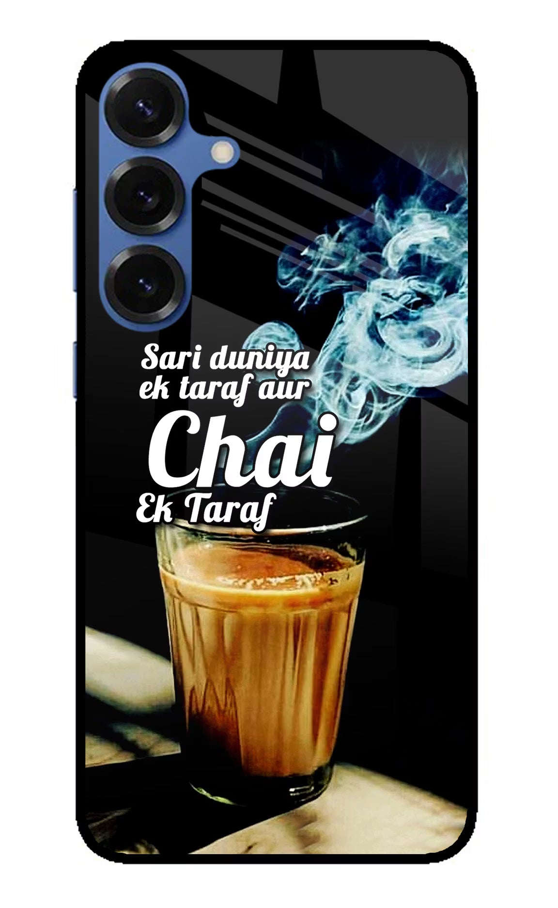 Chai Ek Taraf Quote Samsung S25 Plus Back Cover - Chai Ek Taraf Quote Samsung S25 Plus Glass Case Back Cover by Casekaro Chai Ek Taraf Quote Samsung S25 Plus Glass Case Back Cover by Casekaro