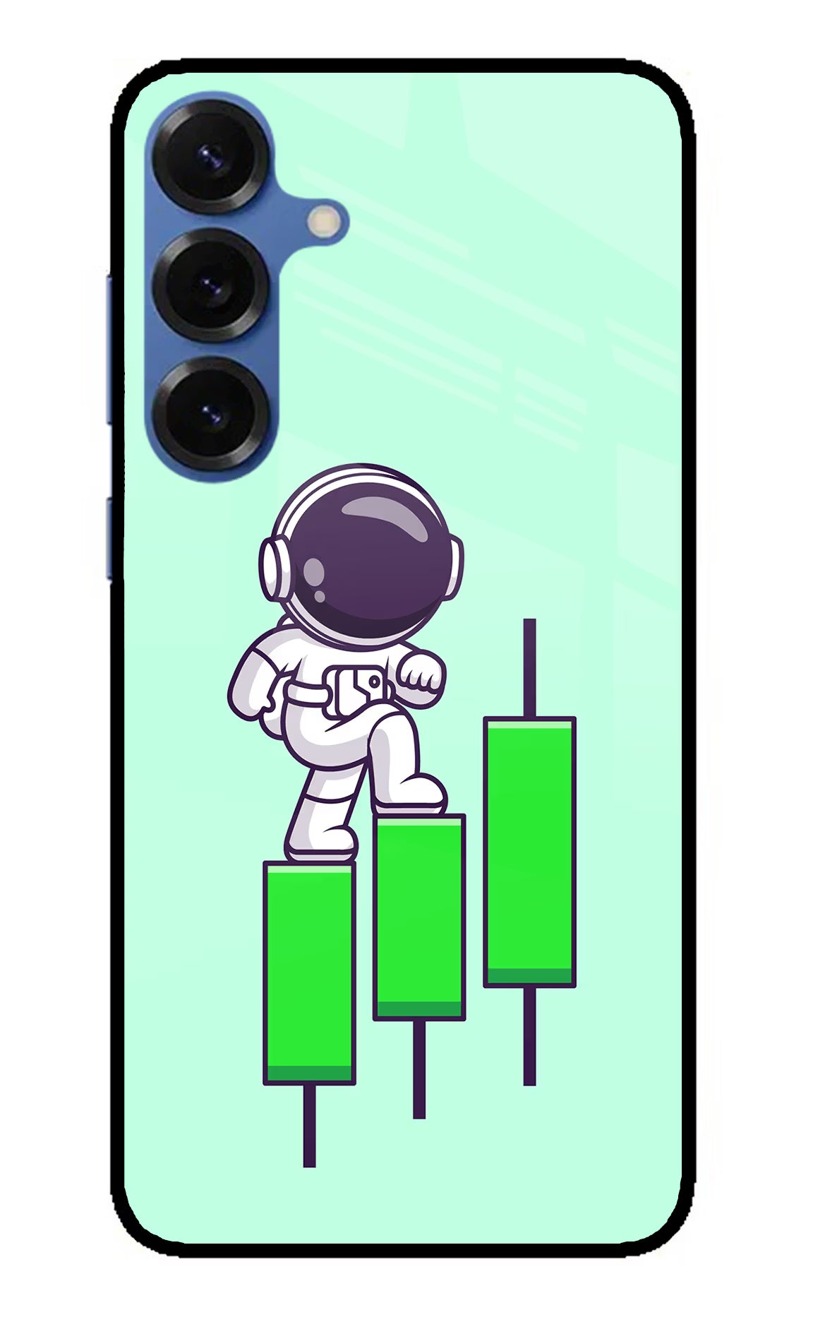 Astronaut Trader Samsung S25 Plus Back Cover - Astronaut Trader Samsung S25 Plus Glass Case Back Cover by Casekaro Astronaut Trader Samsung S25 Plus Glass Case Back Cover by Casekaro