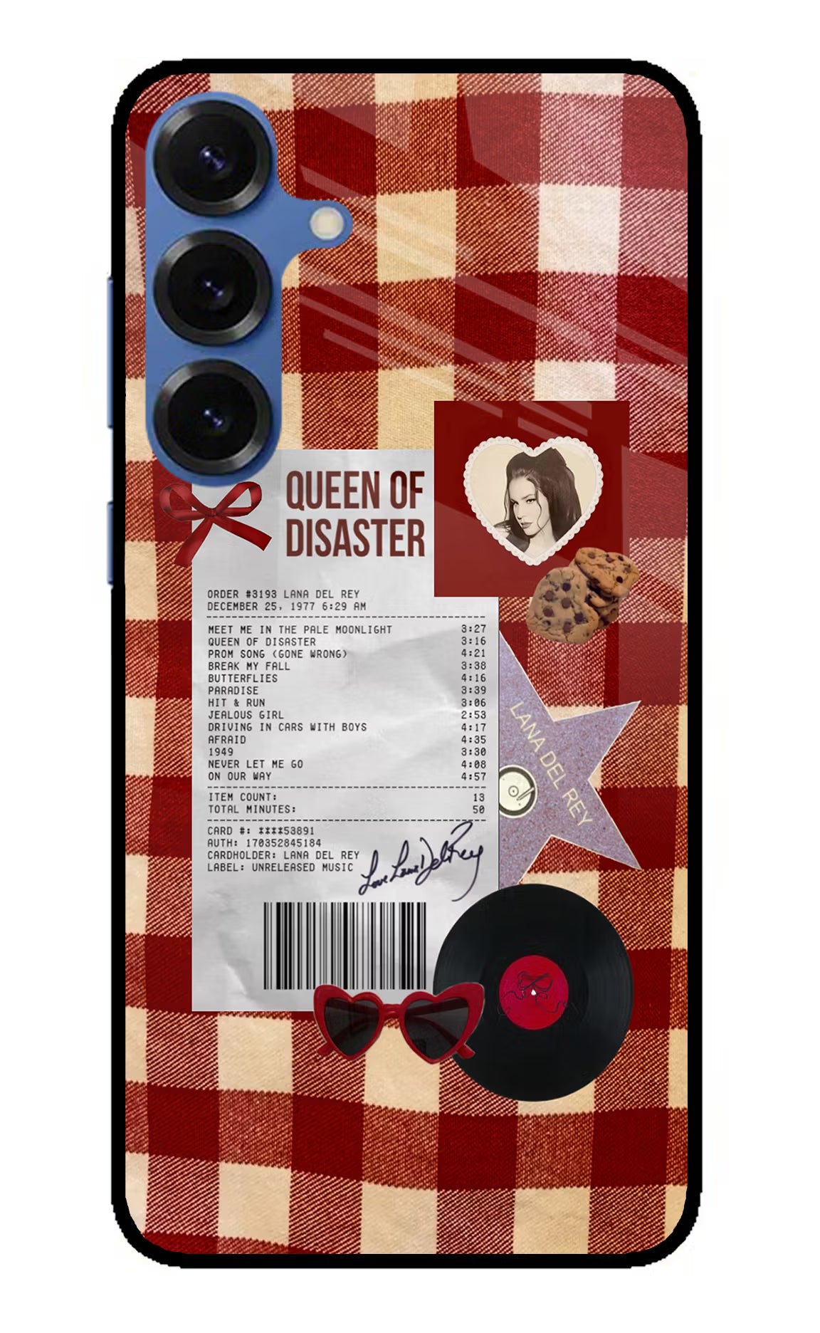 Queen of Disaster Samsung S25 Plus Back Cover - Queen of Disaster Samsung S25 Plus Glass Case Back Cover by Casekaro Queen of Disaster Samsung S25 Plus Glass Case Back Cover by Casekaro