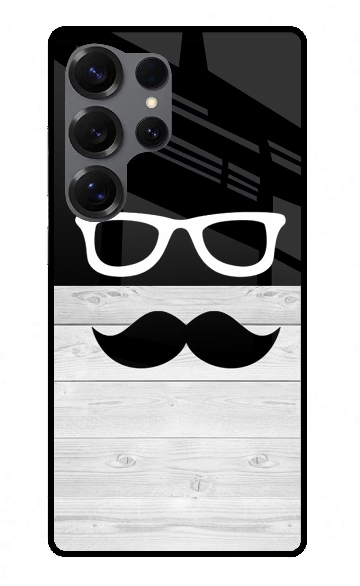 Mustache Samsung S25 Ultra Back Cover - Mustache Samsung S25 Ultra Glass Case Back Cover by Casekaro Mustache Samsung S25 Ultra Glass Case Back Cover by Casekaro