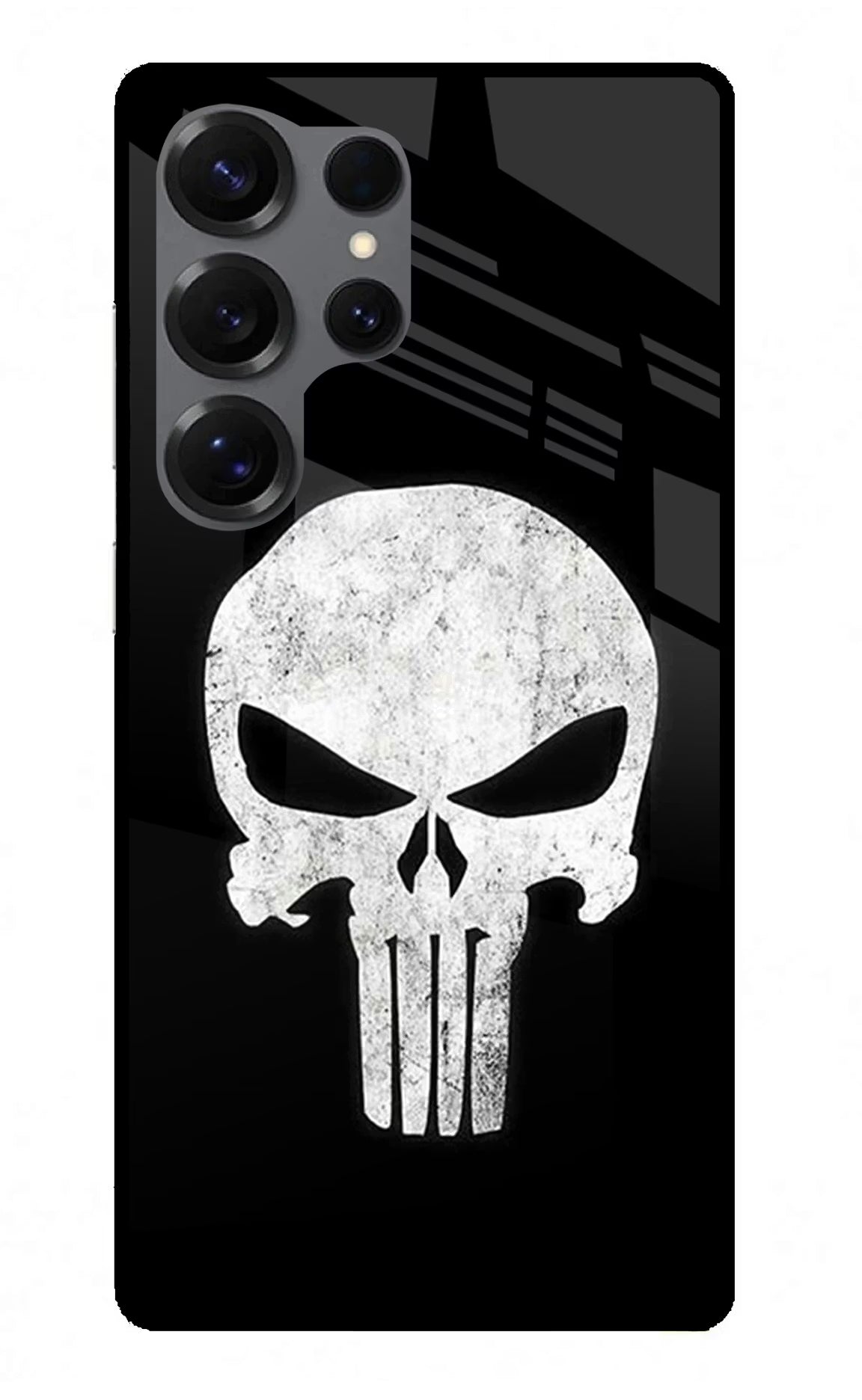 Punisher Skull Samsung S25 Ultra Back Cover - Punisher Skull Samsung S25 Ultra Glass Case Back Cover by Casekaro Punisher Skull Samsung S25 Ultra Glass Case Back Cover by Casekaro