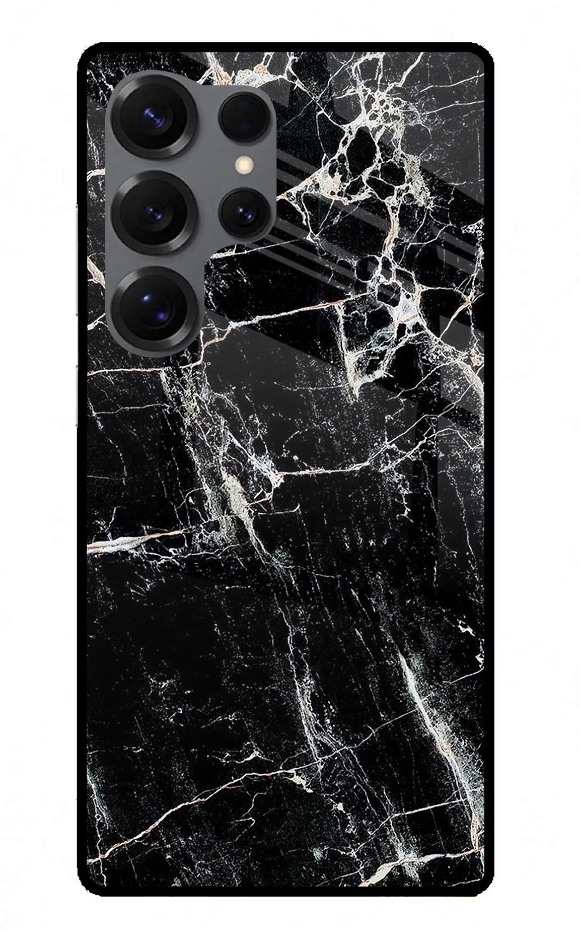 Black Marble Texture Samsung S25 Ultra Back Cover - Black Marble Texture Samsung S25 Ultra Glass Case Back Cover by Casekaro Black Marble Texture Samsung S25 Ultra Glass Case Back Cover by Casekaro