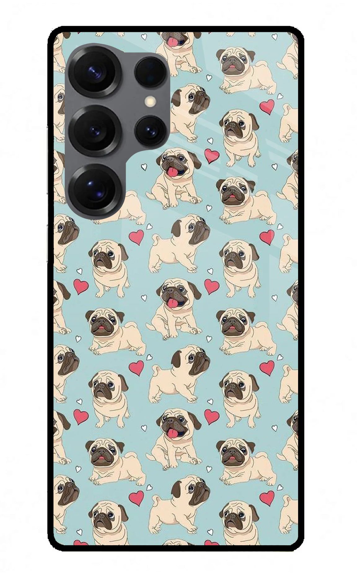 Pug Dog Samsung S25 Ultra Back Cover - Pug Dog Samsung S25 Ultra Glass Case Back Cover by Casekaro Pug Dog Samsung S25 Ultra Glass Case Back Cover by Casekaro