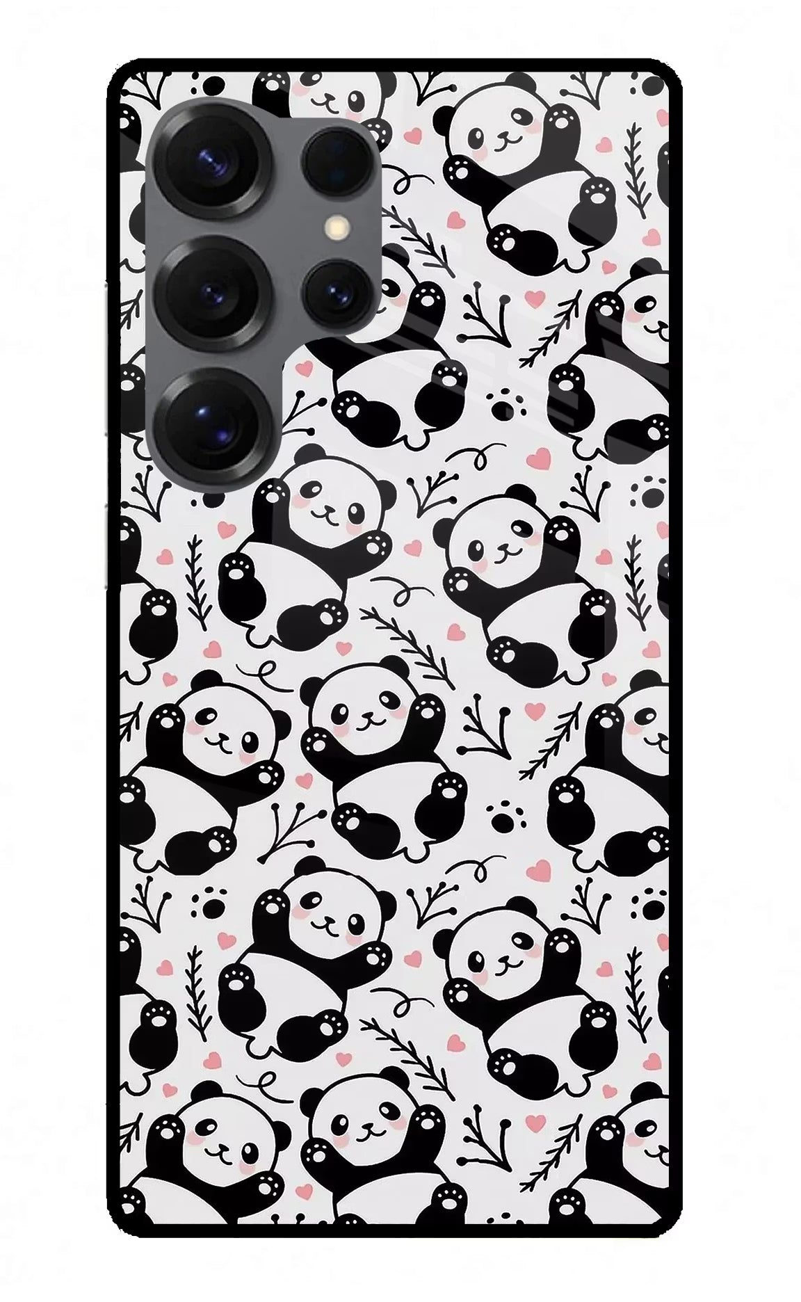 Cute Panda Samsung S25 Ultra Back Cover - Cute Panda Samsung S25 Ultra Glass Case Back Cover by Casekaro Cute Panda Samsung S25 Ultra Glass Case Back Cover by Casekaro