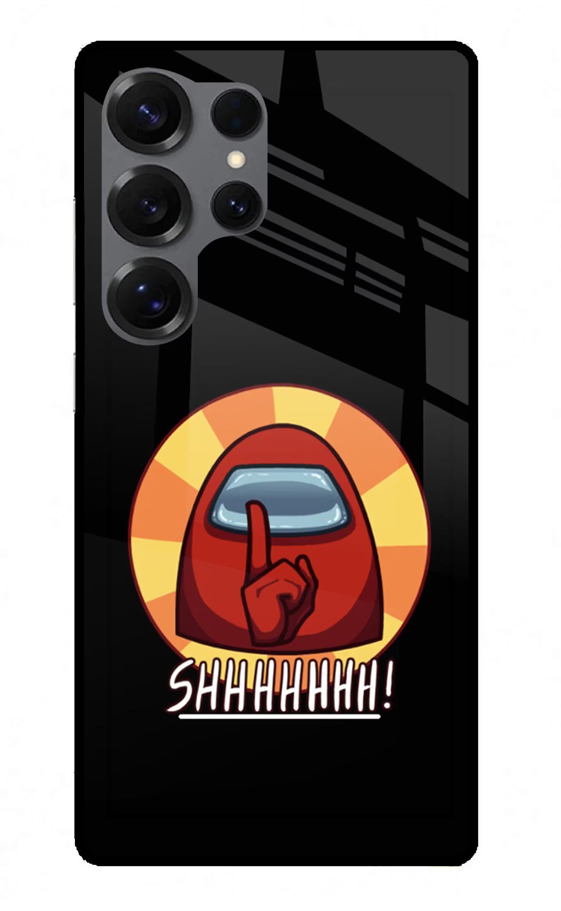 Among Us Shhh! Samsung S25 Ultra Back Cover - Among Us Shhh! Samsung S25 Ultra Glass Case Back Cover by Casekaro Among Us Shhh! Samsung S25 Ultra Glass Case Back Cover by Casekaro