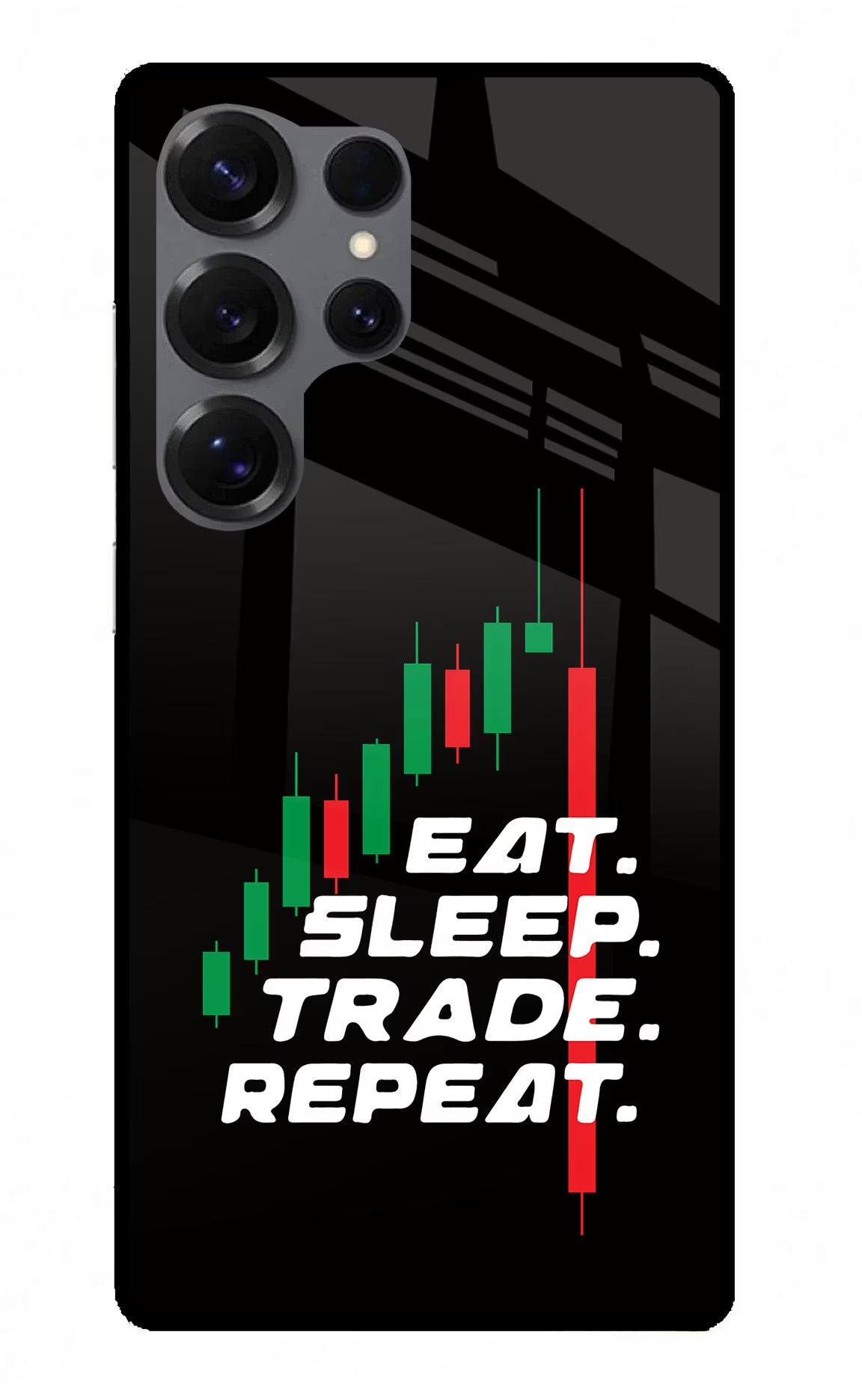 Eat Sleep Trade Repeat Samsung S25 Ultra Glass Case - Eat Sleep Trade Repeat Samsung S25 Ultra Glass Case Eat Sleep Trade Repeat Samsung S25 Ultra Glass Case