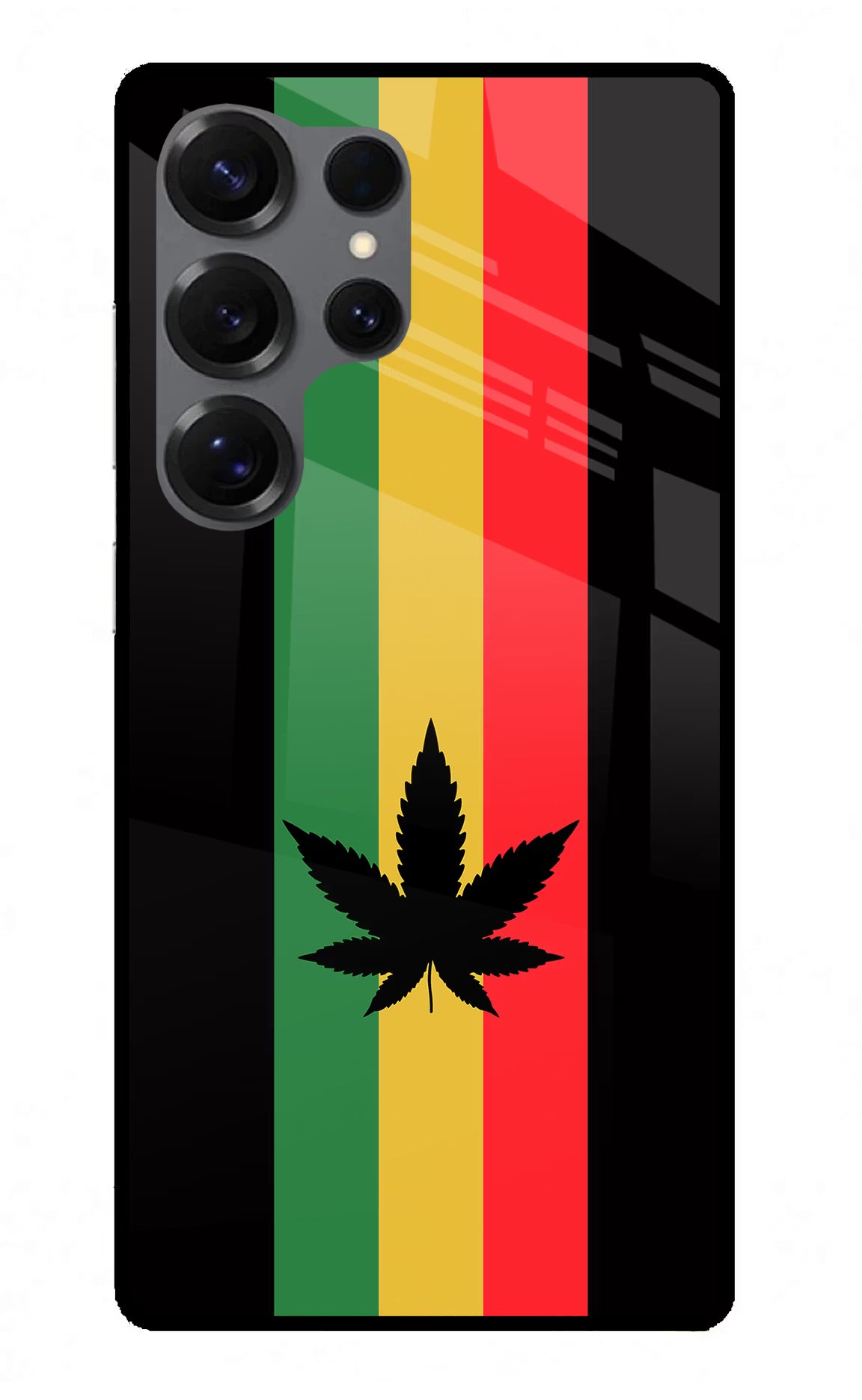 Weed Flag Samsung S25 Ultra Back Cover - Weed Flag Samsung S25 Ultra Glass Case Back Cover by Casekaro Weed Flag Samsung S25 Ultra Glass Case Back Cover by Casekaro