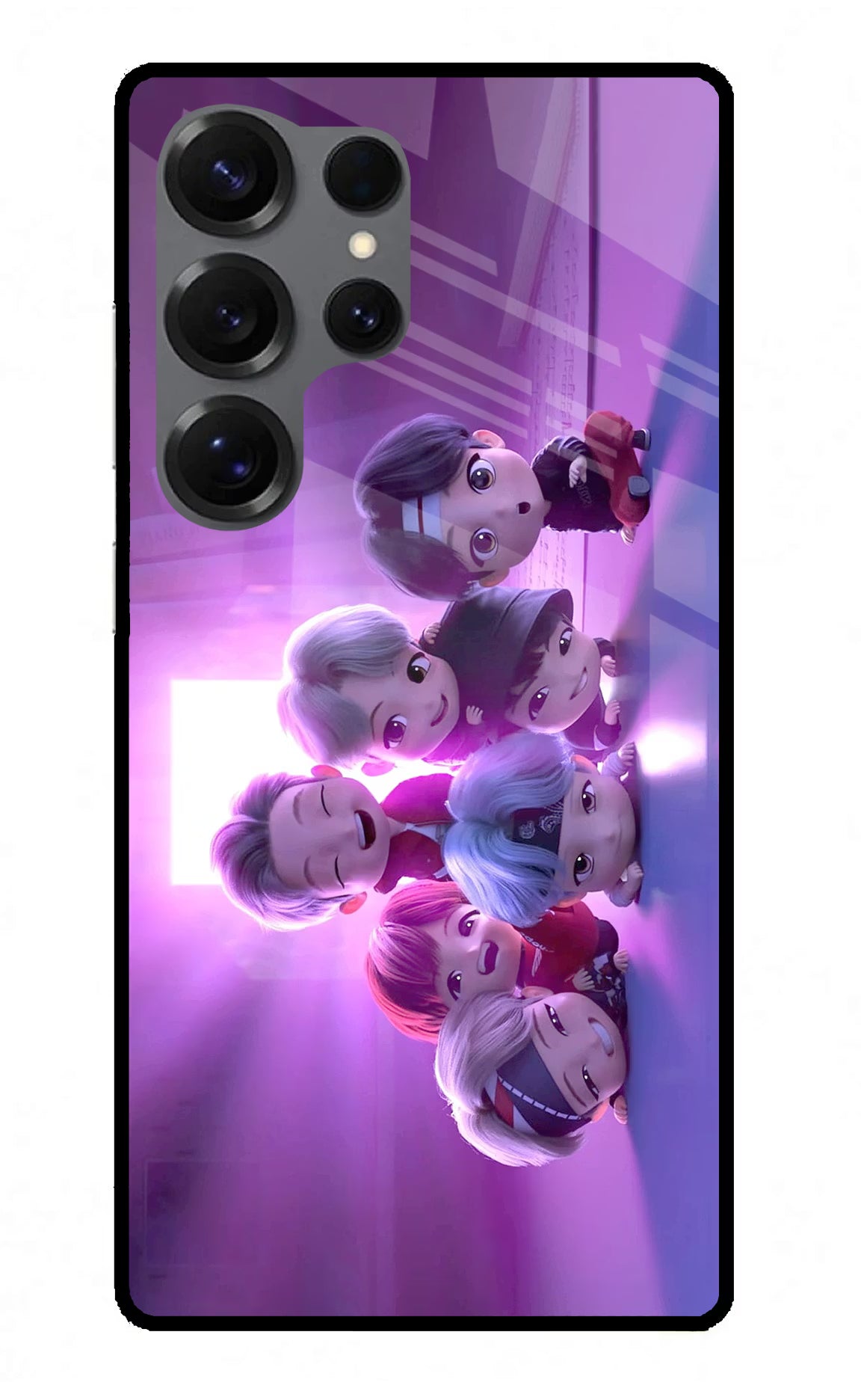 BTS Chibi Samsung S25 Ultra Back Cover - BTS Chibi Samsung S25 Ultra Glass Case Back Cover by Casekaro BTS Chibi Samsung S25 Ultra Glass Case Back Cover by Casekaro
