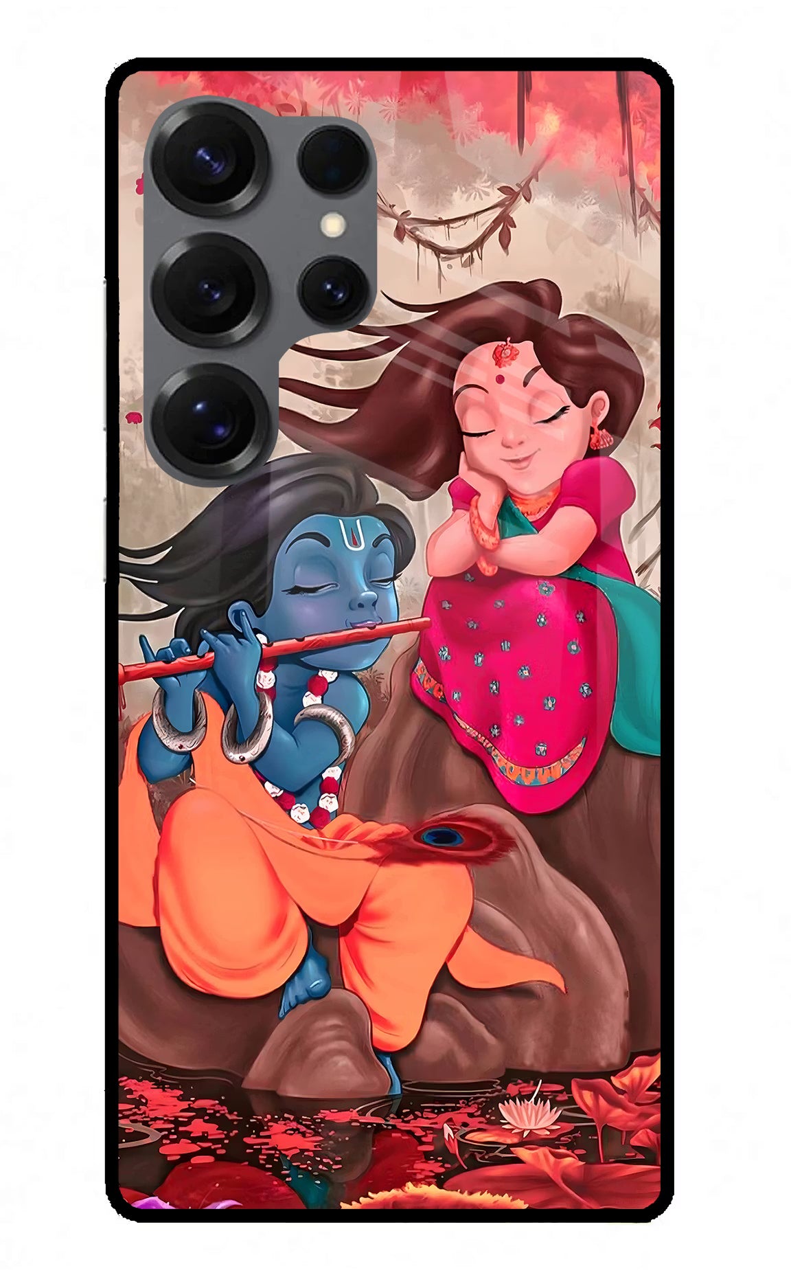 Radhe Krishna Samsung S25 Ultra Back Cover - Radhe Krishna Samsung S25 Ultra Glass Case Back Cover by Casekaro Radhe Krishna Samsung S25 Ultra Glass Case Back Cover by Casekaro