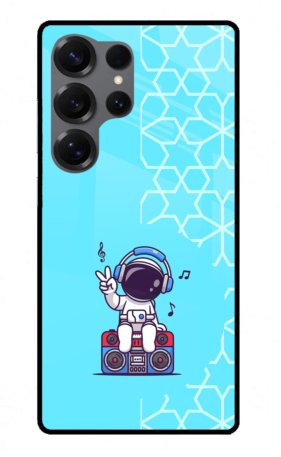 Cute Astronaut Chilling Samsung S25 Ultra Back Cover - Cute Astronaut Chilling Samsung S25 Ultra Glass Case Back Cover by Casekaro Cute Astronaut Chilling Samsung S25 Ultra Glass Case Back Cover by Casekaro