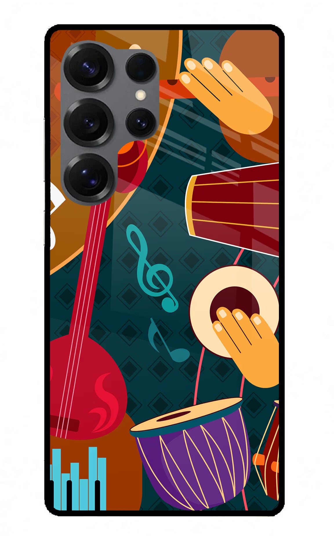 Music Instrument Samsung S25 Ultra Back Cover - Music Instrument Samsung S25 Ultra Glass Case Back Cover by Casekaro Music Instrument Samsung S25 Ultra Glass Case Back Cover by Casekaro
