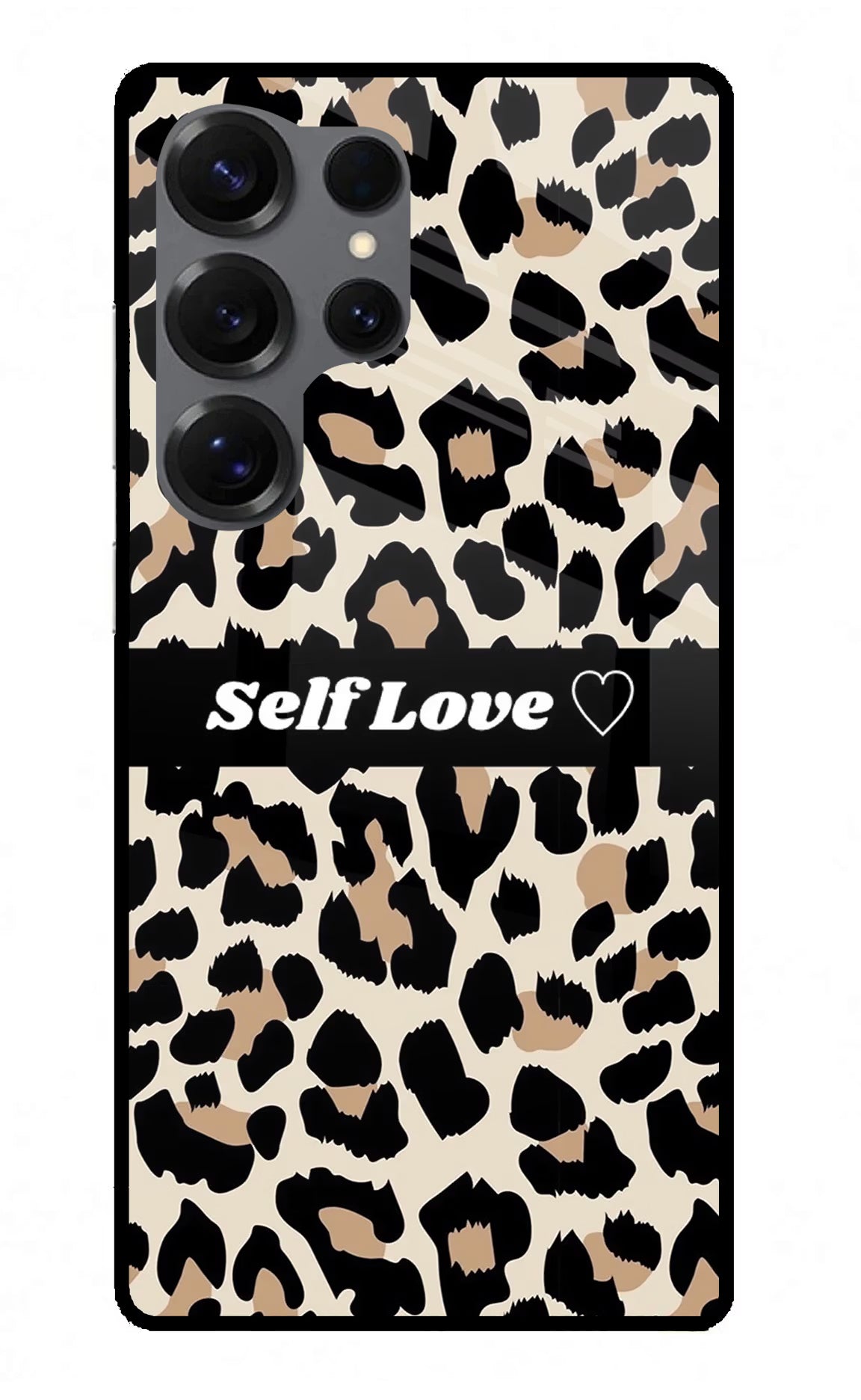 Leopard Print Self Love Samsung S25 Ultra Back Cover - Leopard Print Self Love Samsung S25 Ultra Glass Case Back Cover by Casekaro Leopard Print Self Love Samsung S25 Ultra Glass Case Back Cover by Casekaro