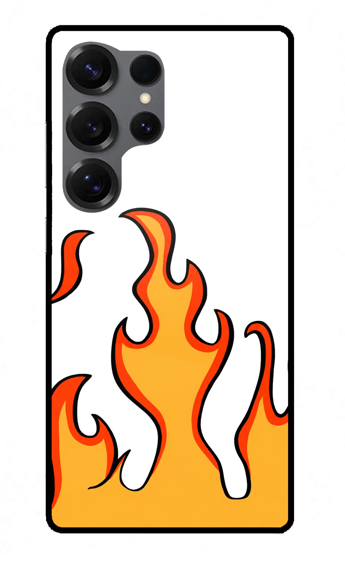Fired Up – White Samsung S25 Ultra Glass Case - Fired Up – White Samsung S25 Ultra Glass Case Fired Up – White Samsung S25 Ultra Glass Case