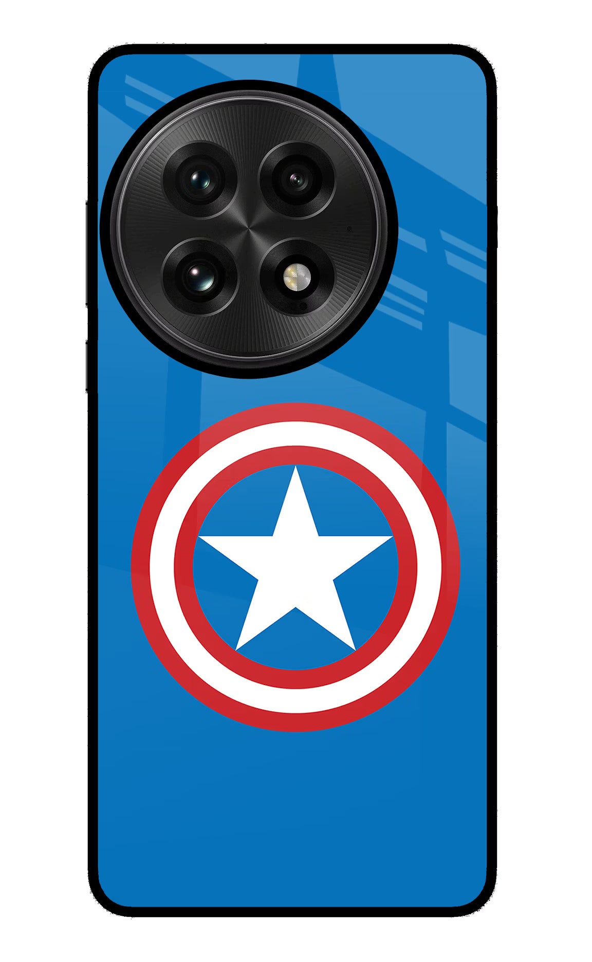 Captain America Logo OnePlus 13 Glass Case Back Cover by Casekaro