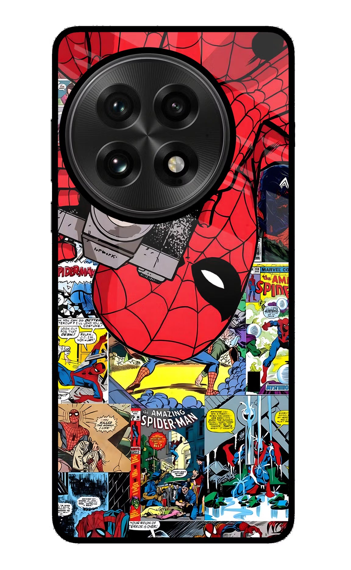 Spider Man OnePlus 13 Glass Case Back Cover by Casekaro