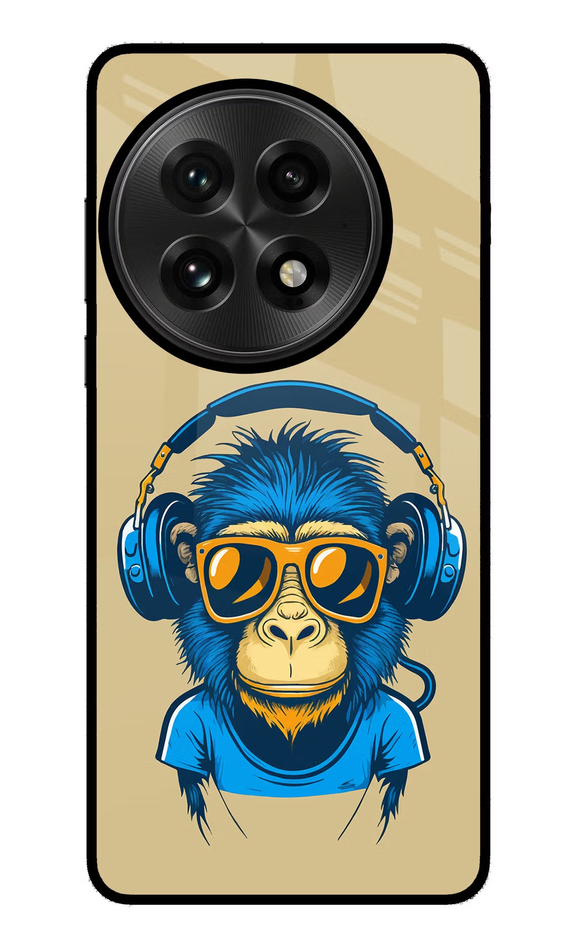 Monkey Headphone OnePlus 13 Glass Case Back Cover by Casekaro