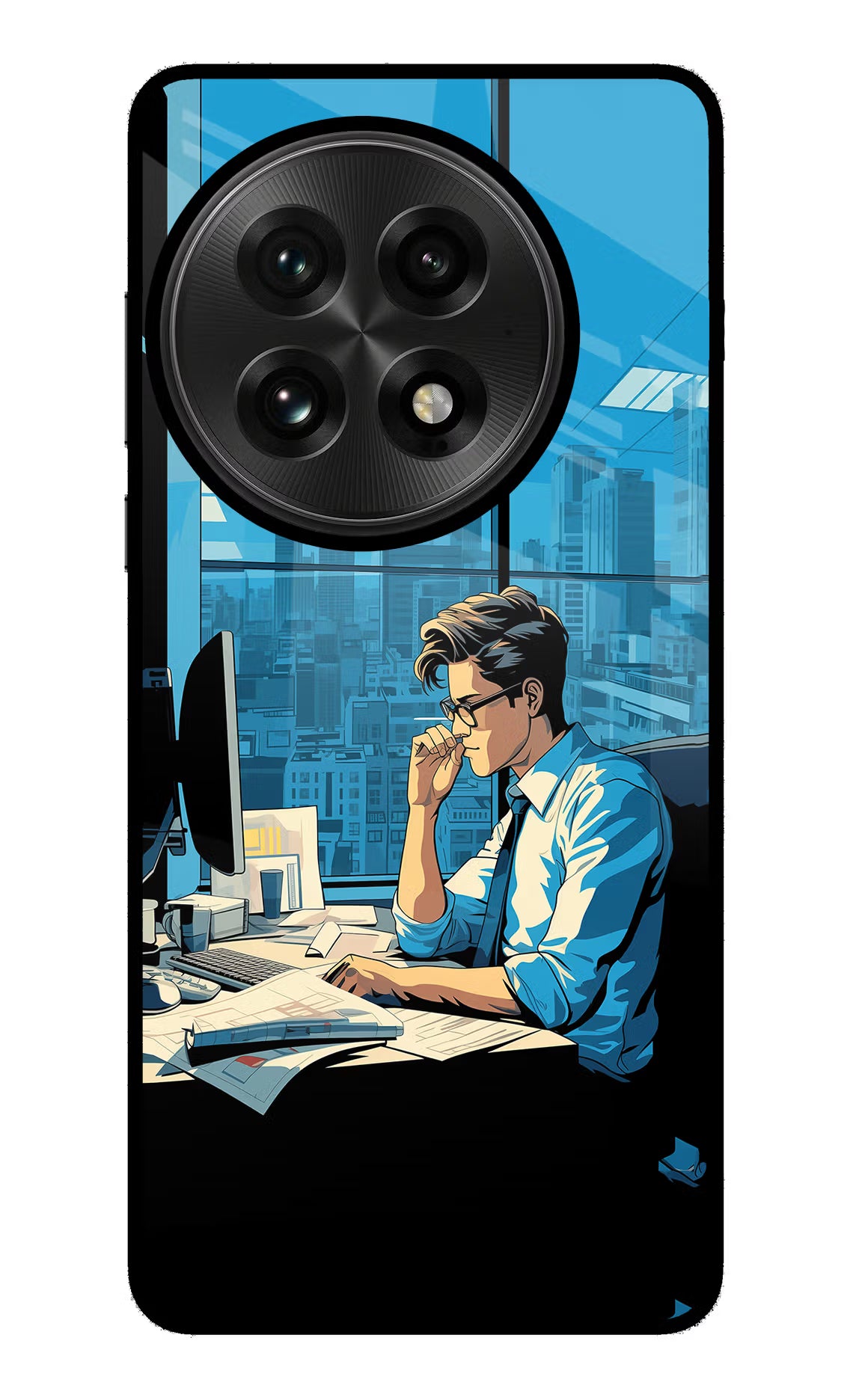 Focused Hustler (AI Generated) OnePlus 13 Glass Case Back Cover by Casekaro