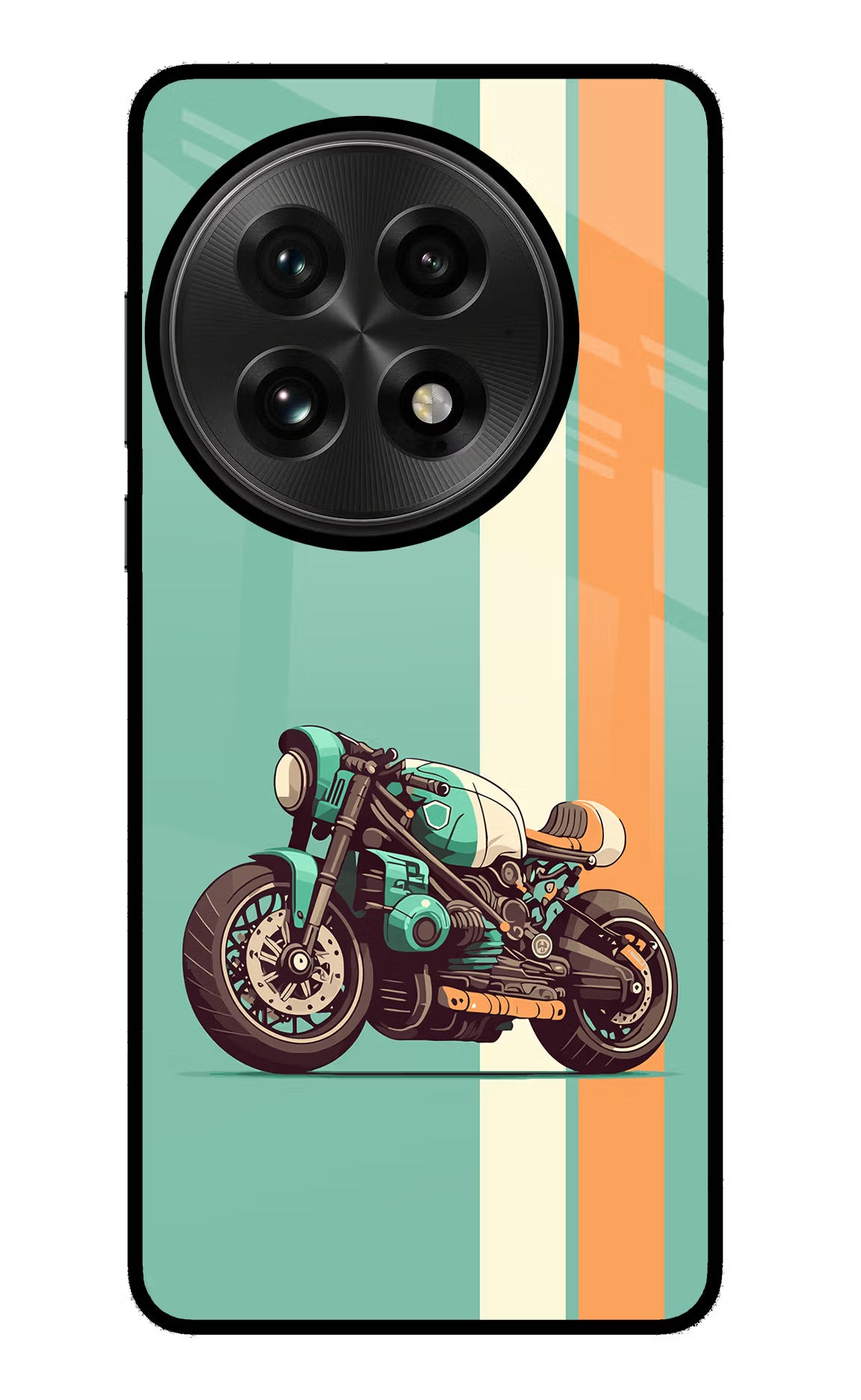Striped Moto Drift OnePlus 13 Glass Case Back Cover by Casekaro