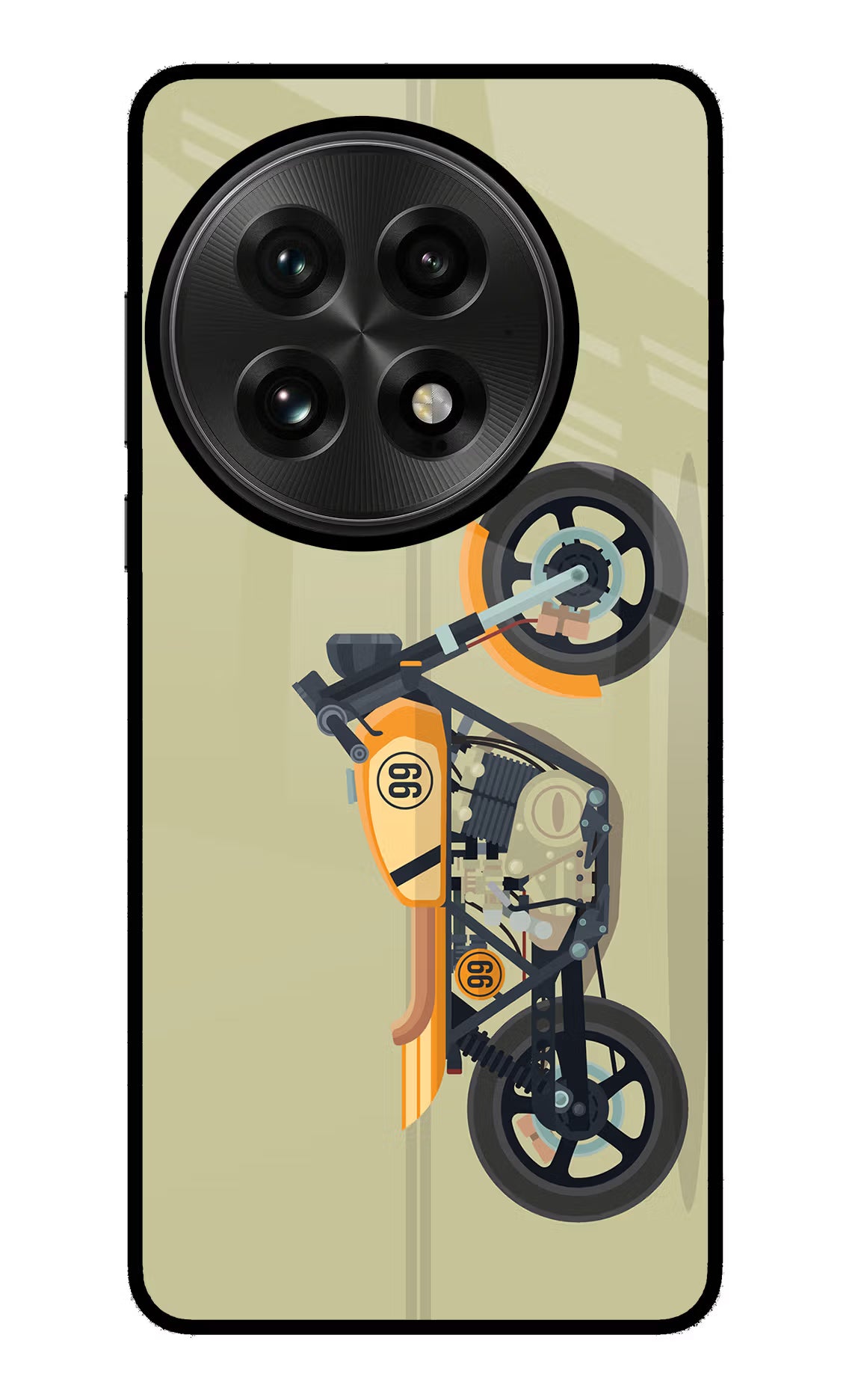 Vertical Speedster OnePlus 13 Glass Case Back Cover by Casekaro