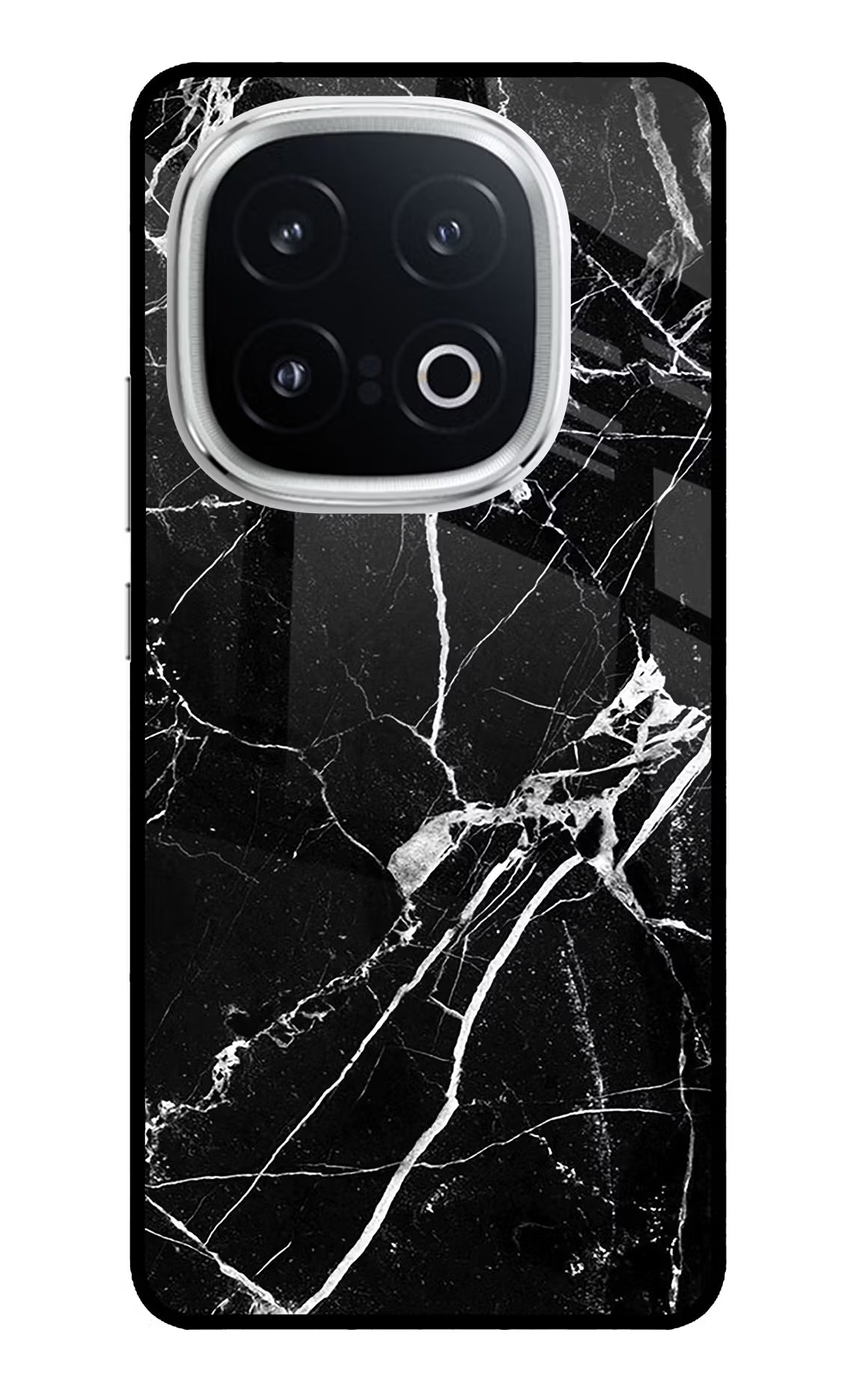 Black Marble Pattern iQOO 13 5G Back Cover - Black Marble Pattern iQOO 13 5G Glass Case Back Cover by Casekaro Black Marble Pattern iQOO 13 5G Glass Case Back Cover by Casekaro