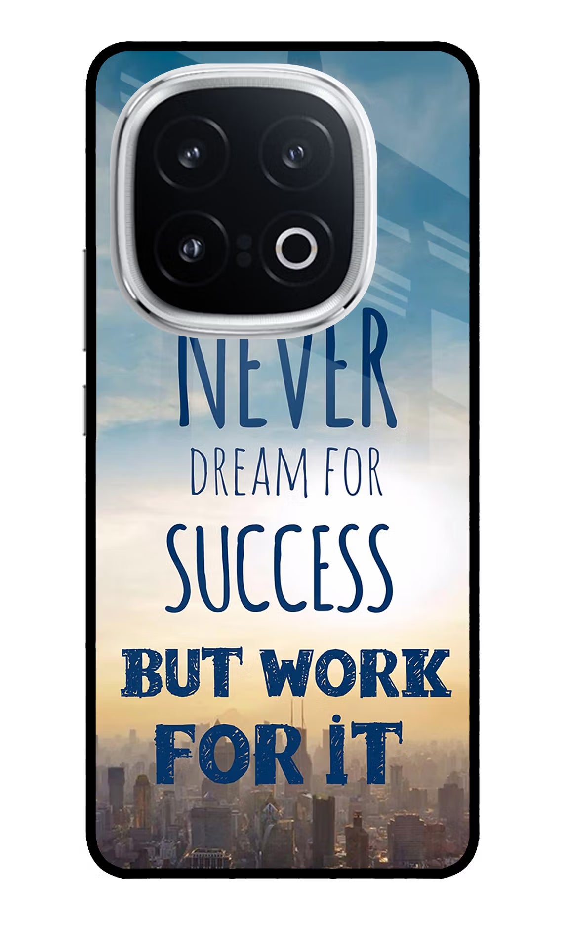 Never Dream For Success But Work For It iQOO 13 5G Back Cover - Never Dream For Success But Work For It iQOO 13 5G Glass Case Back Cover by Casekaro Never Dream For Success But Work For It iQOO 13 5G Glass Case Back Cover by Casekaro