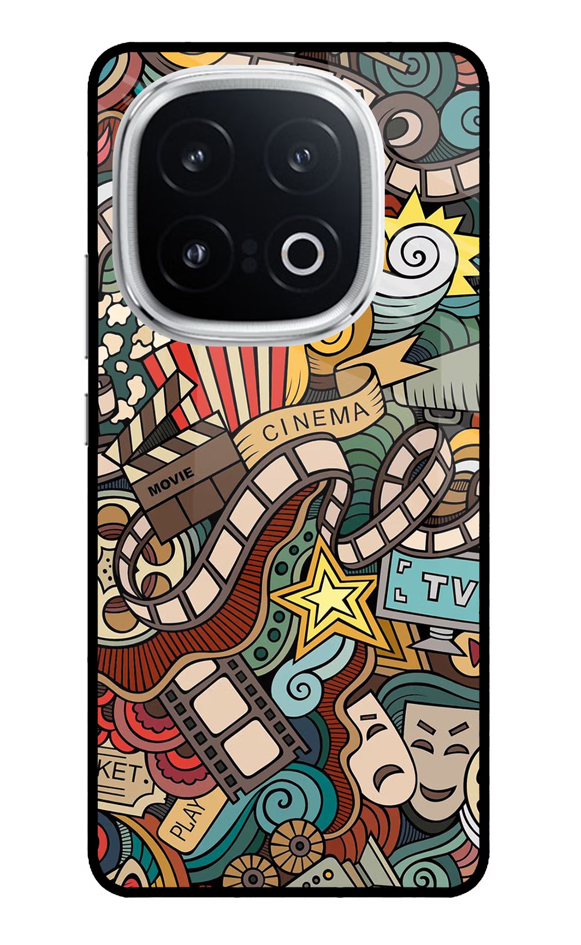 Cinema Abstract iQOO 13 5G Back Cover - Cinema Abstract iQOO 13 5G Glass Case Back Cover by Casekaro Cinema Abstract iQOO 13 5G Glass Case Back Cover by Casekaro