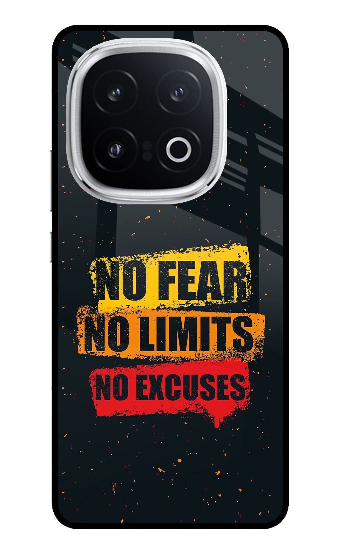 No Fear No Limits No Excuse iQOO 13 5G Back Cover - No Fear No Limits No Excuse iQOO 13 5G Glass Case Back Cover by Casekaro No Fear No Limits No Excuse iQOO 13 5G Glass Case Back Cover by Casekaro