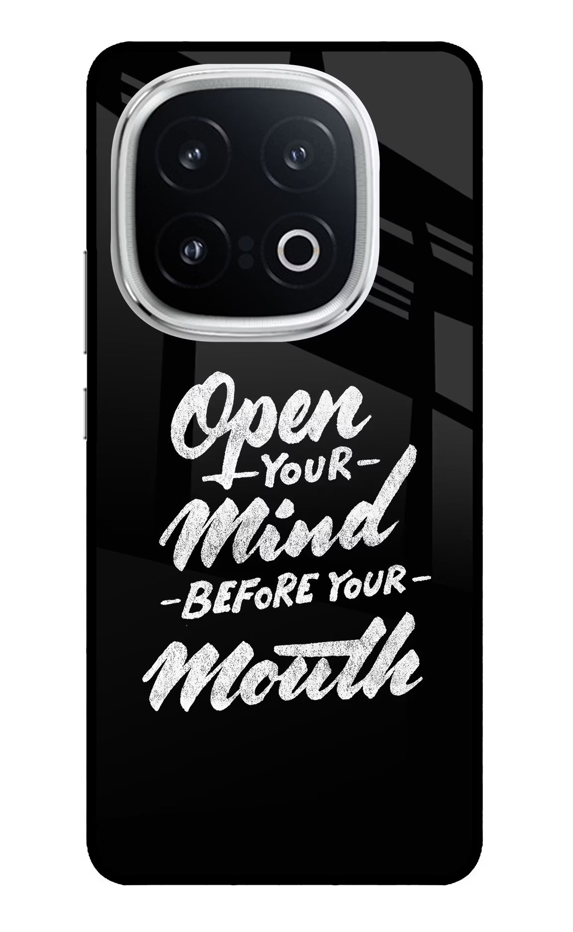 Open Your Mind Before Your Mouth iQOO 13 5G Back Cover - Open Your Mind Before Your Mouth iQOO 13 5G Glass Case Back Cover by Casekaro Open Your Mind Before Your Mouth iQOO 13 5G Glass Case Back Cover by Casekaro
