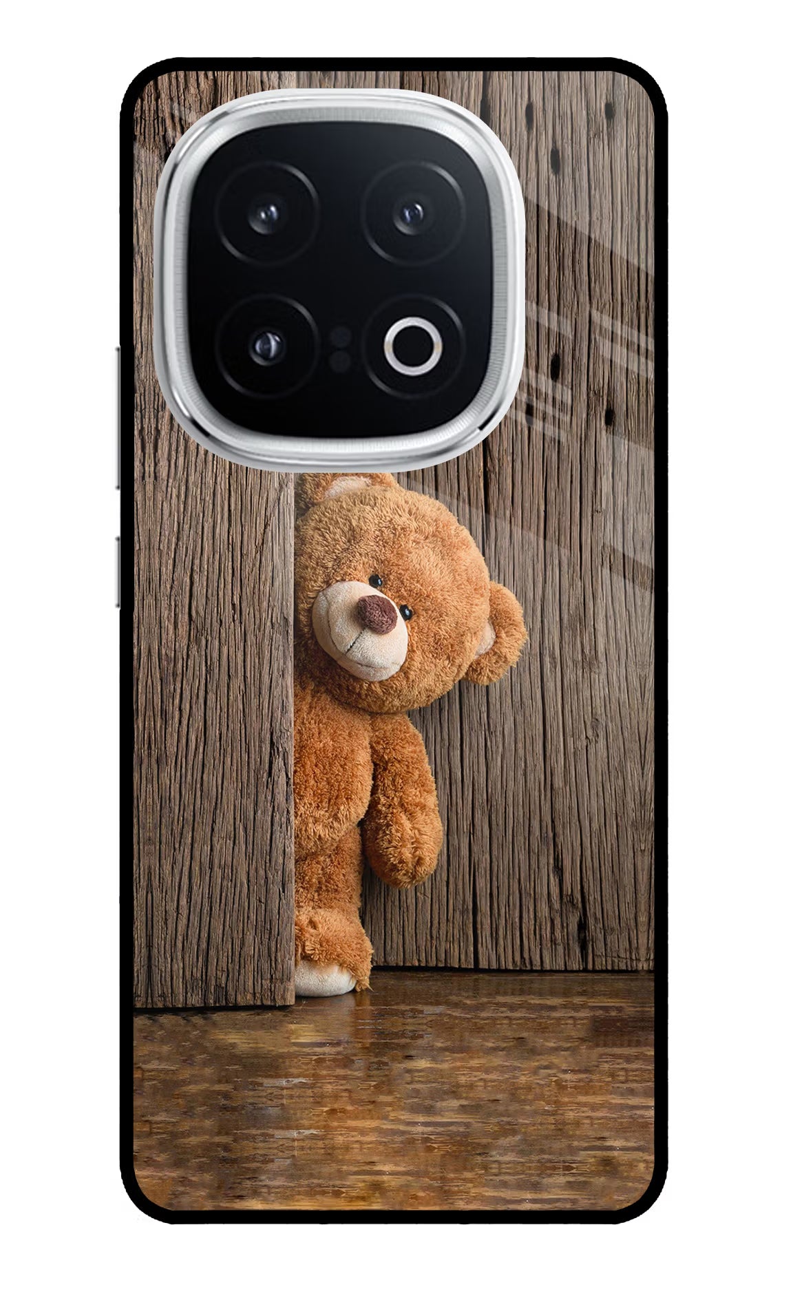 Teddy Wooden iQOO 13 5G Glass Case - Teddy Wooden iQOO 13 5G Glass Case Teddy Wooden iQOO 13 5G Glass Case