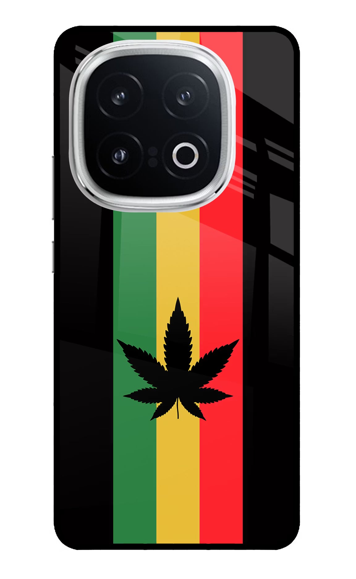 Weed Flag iQOO 13 5G Back Cover - Weed Flag iQOO 13 5G Glass Case Back Cover by Casekaro Weed Flag iQOO 13 5G Glass Case Back Cover by Casekaro