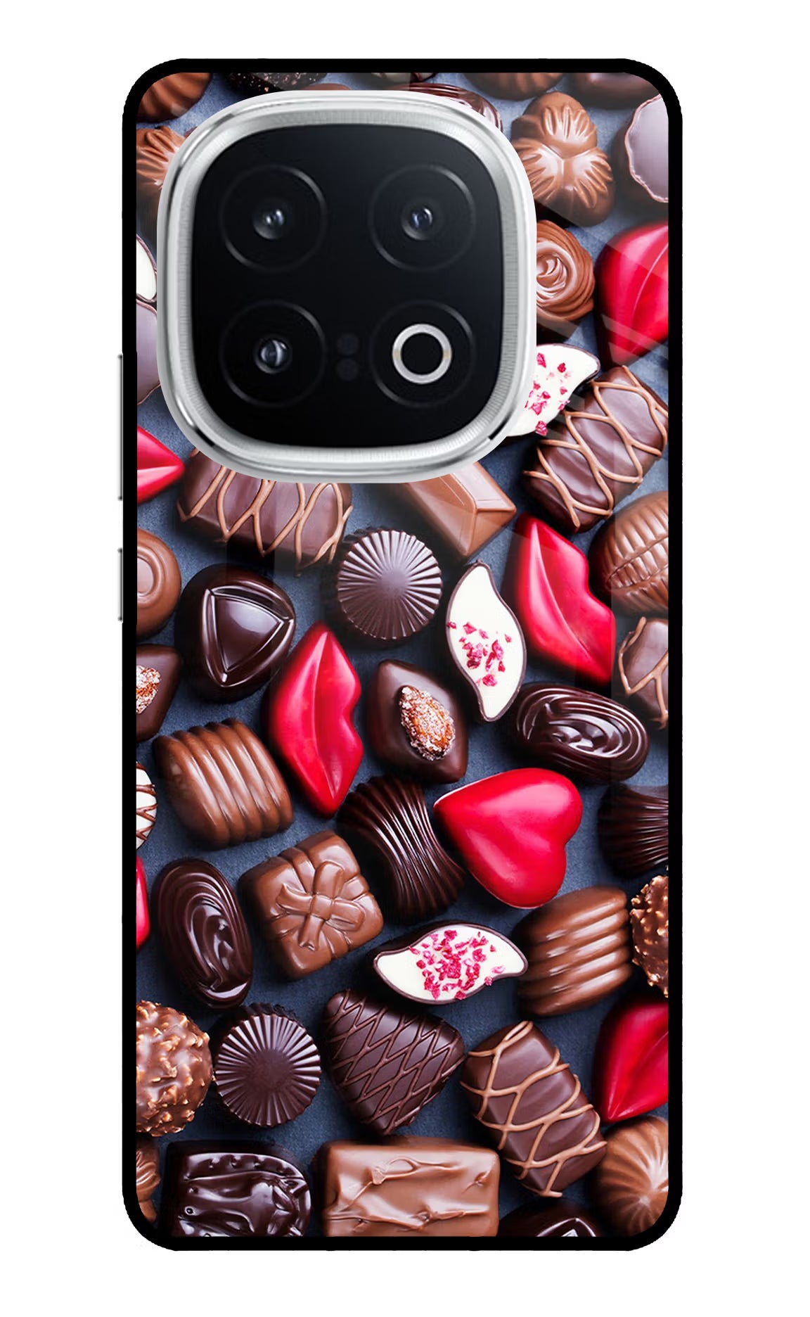 Chocolates iQOO 13 5G Back Cover - Chocolates iQOO 13 5G Glass Case Back Cover by Casekaro Chocolates iQOO 13 5G Glass Case Back Cover by Casekaro