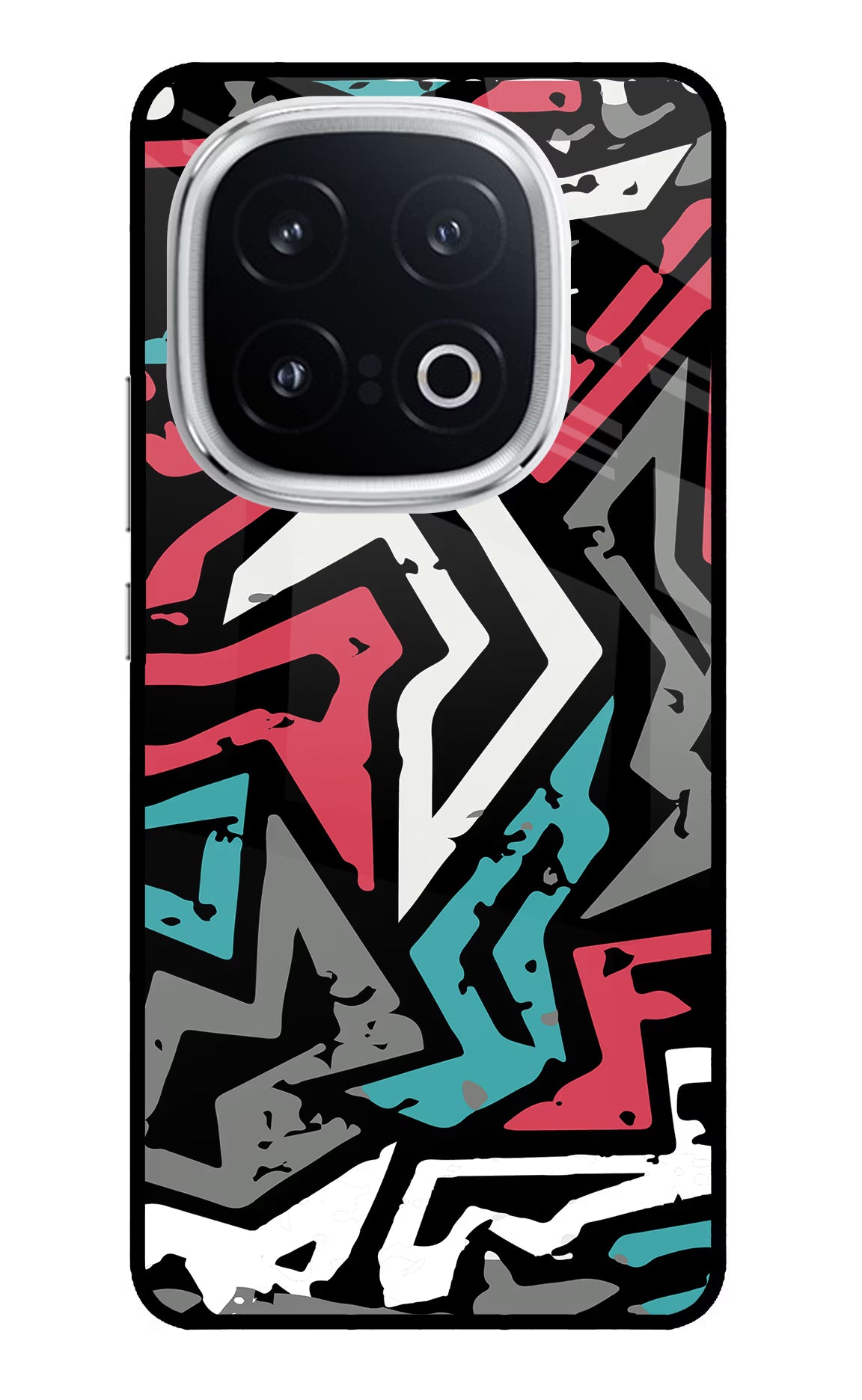 Geometric Graffiti iQOO 13 5G Back Cover - Geometric Graffiti iQOO 13 5G Glass Case Back Cover by Casekaro Geometric Graffiti iQOO 13 5G Glass Case Back Cover by Casekaro