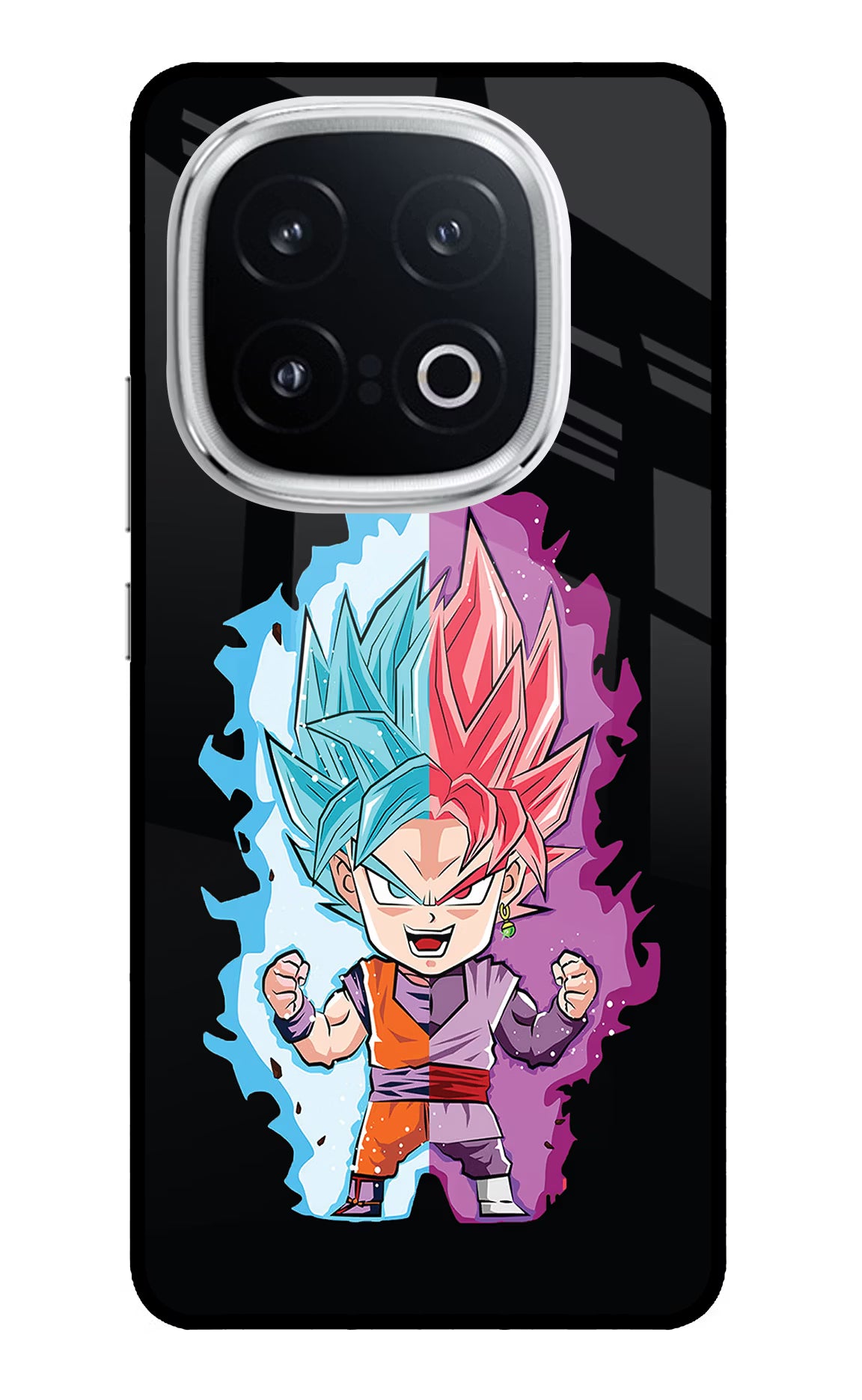 Chota Goku iQOO 13 5G Back Cover - Chota Goku iQOO 13 5G Glass Case Back Cover by Casekaro Chota Goku iQOO 13 5G Glass Case Back Cover by Casekaro
