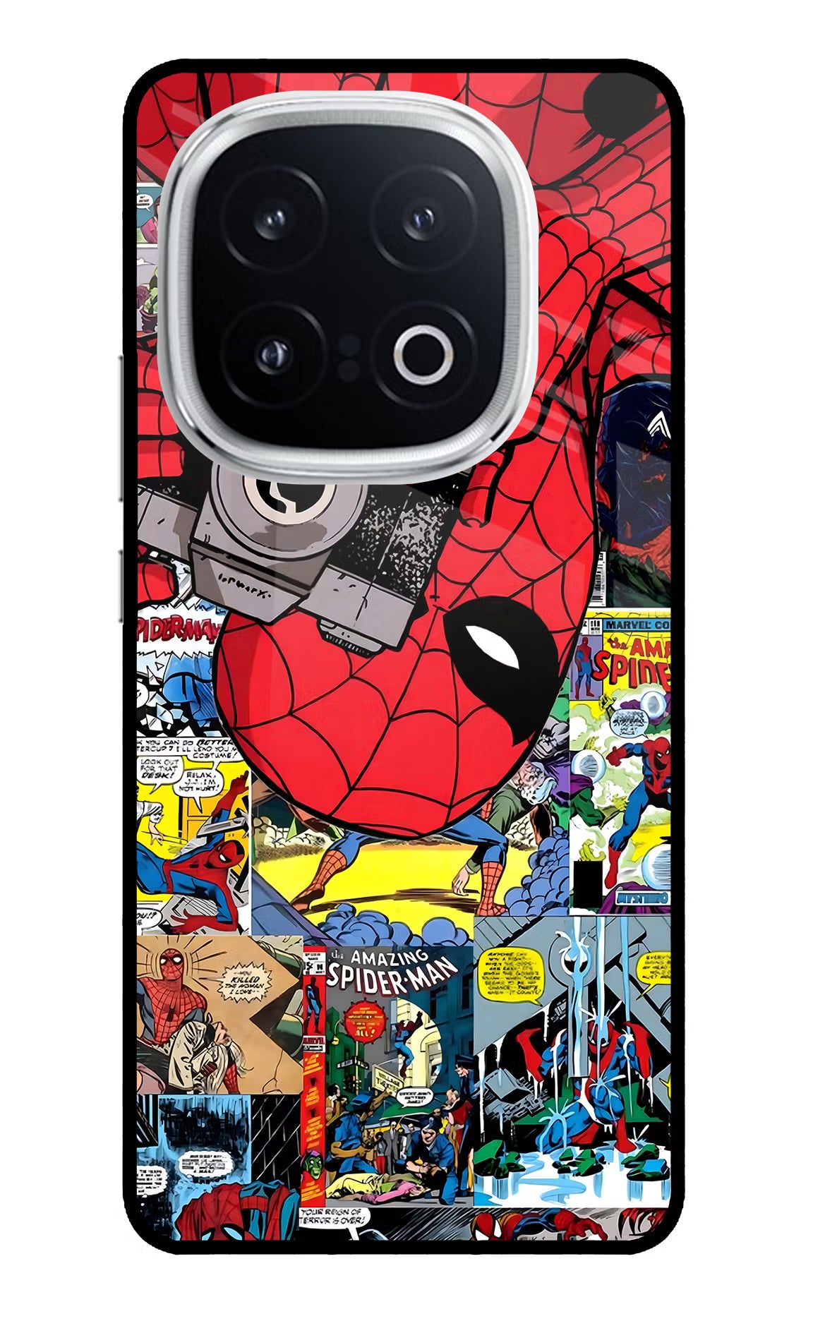 Spider Man iQOO 13 5G Back Cover - Spider Man iQOO 13 5G Glass Case Back Cover by Casekaro Spider Man iQOO 13 5G Glass Case Back Cover by Casekaro