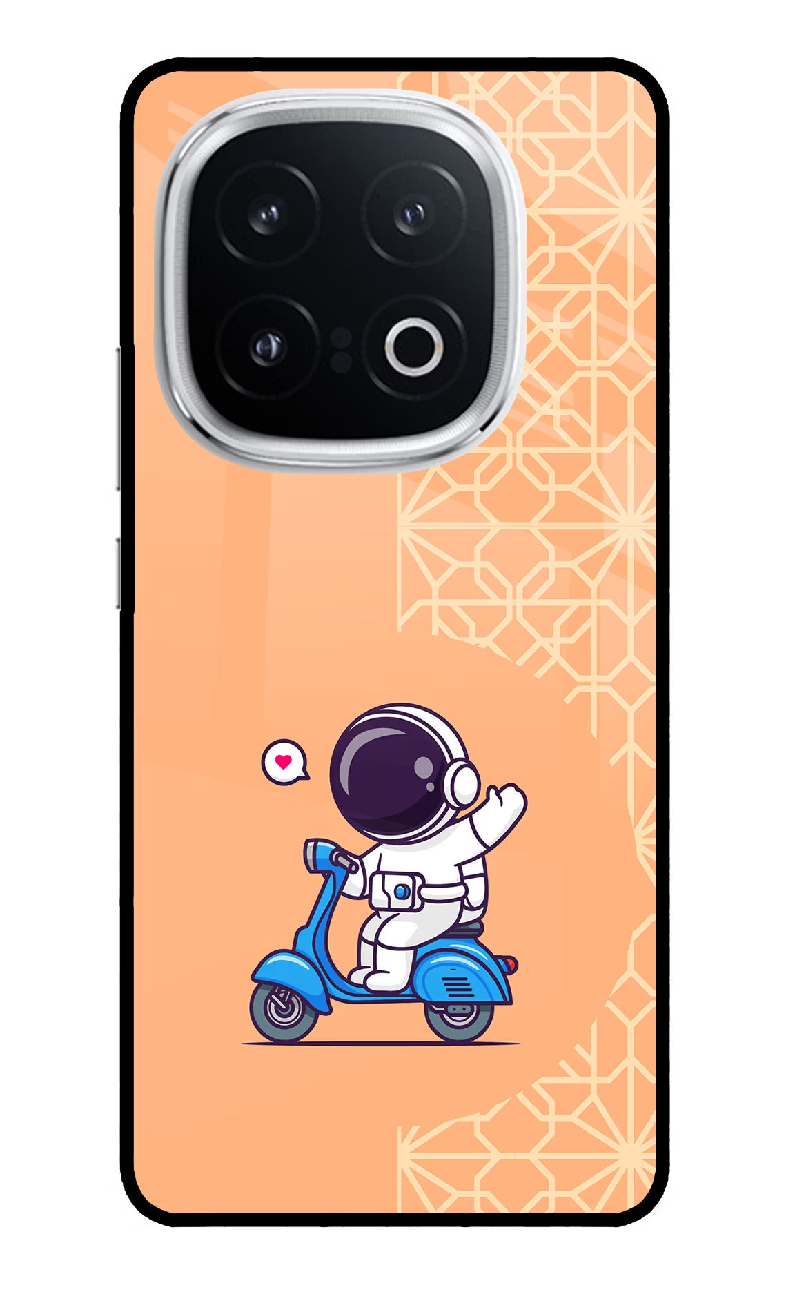 Cute Astronaut Riding iQOO 13 5G Back Cover - Cute Astronaut Riding iQOO 13 5G Glass Case Back Cover by Casekaro Cute Astronaut Riding iQOO 13 5G Glass Case Back Cover by Casekaro
