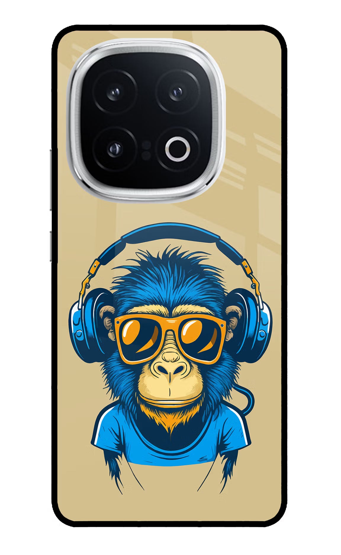 Monkey Headphone iQOO 13 5G Glass Case - Monkey Headphone iQOO 13 5G Glass Case Monkey Headphone iQOO 13 5G Glass Case