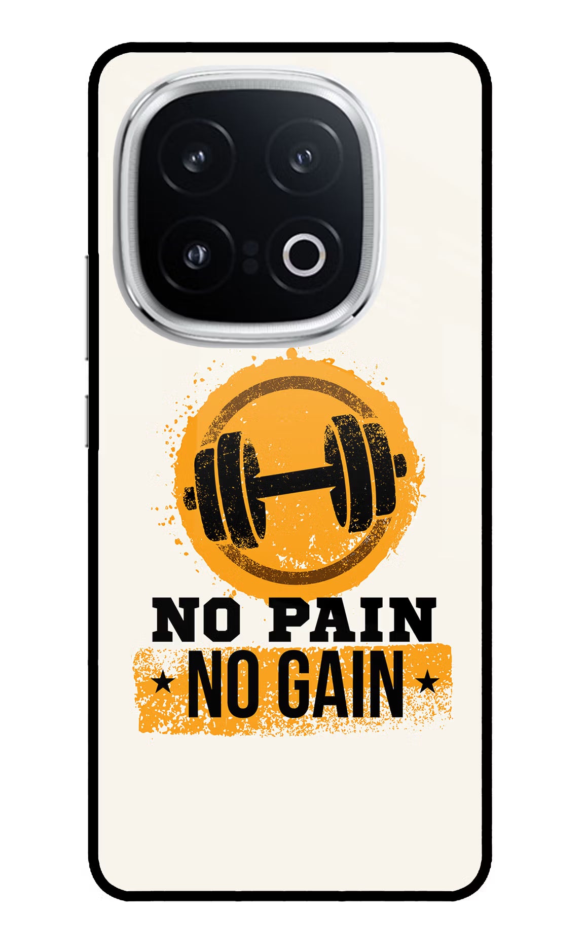 No Pain No Gain iQOO 13 5G Back Cover - No Pain No Gain iQOO 13 5G Glass Case Back Cover by Casekaro No Pain No Gain iQOO 13 5G Glass Case Back Cover by Casekaro