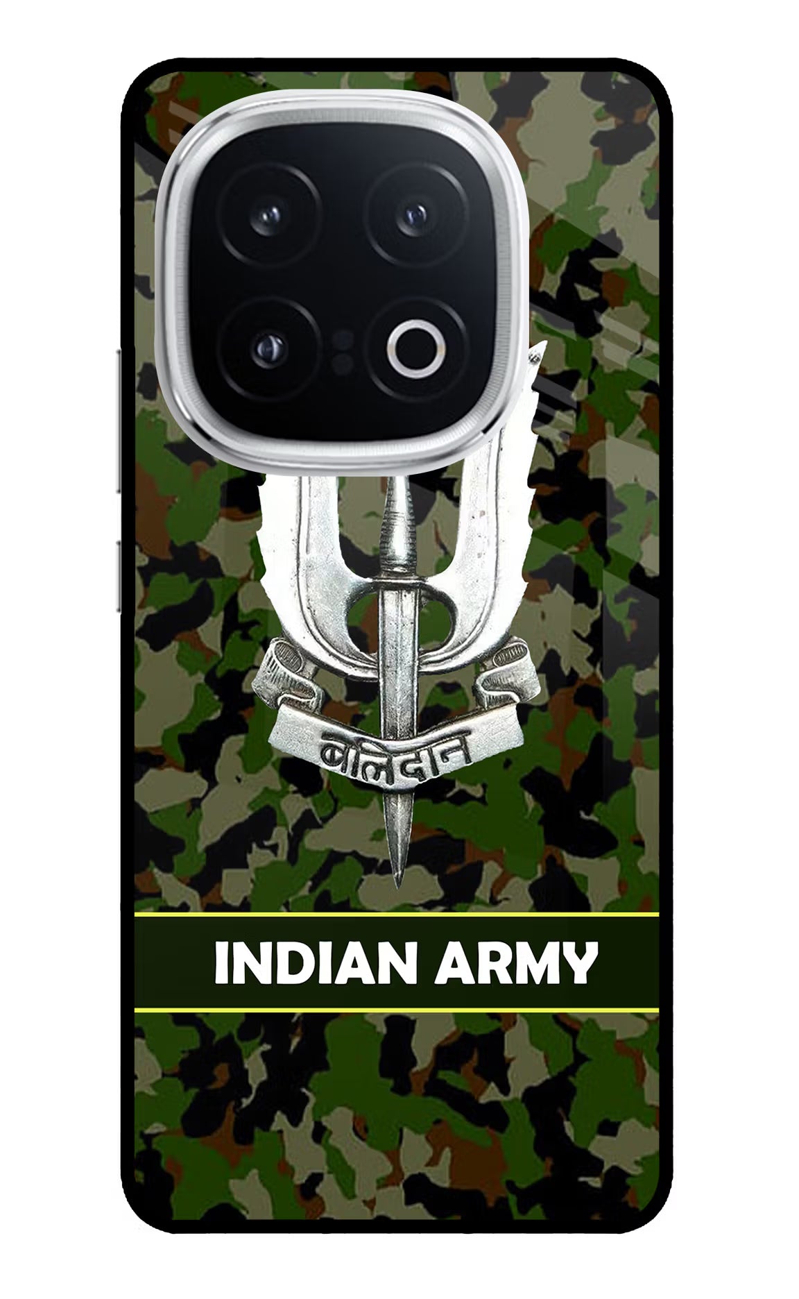 Balidan Indian Logo iQOO 13 5G Back Cover - Balidan Indian Logo iQOO 13 5G Glass Case Back Cover by Casekaro Balidan Indian Logo iQOO 13 5G Glass Case Back Cover by Casekaro