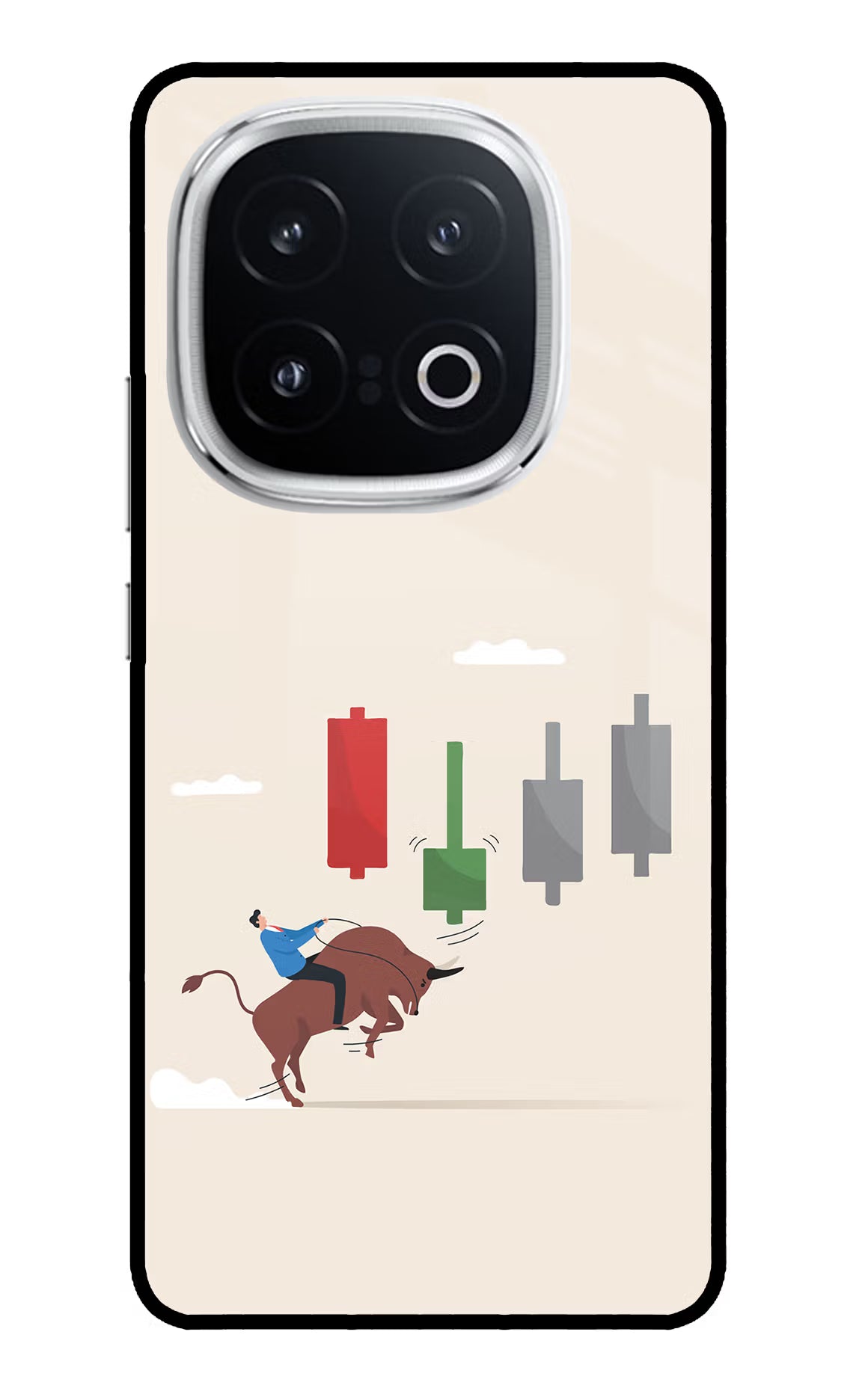 Bull Trading Momentum iQOO 13 5G Back Cover - Bull Trading Momentum iQOO 13 5G Glass Case Back Cover by Casekaro Bull Trading Momentum iQOO 13 5G Glass Case Back Cover by Casekaro