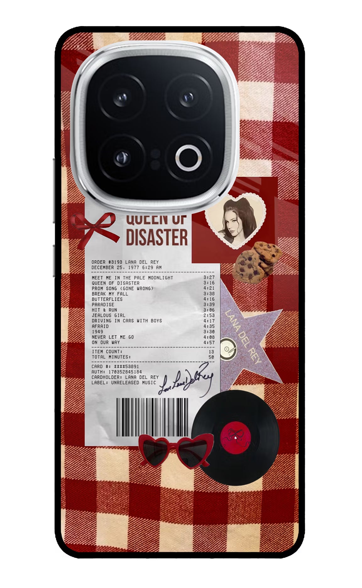 Queen of Disaster iQOO 13 5G Back Cover - Queen of Disaster iQOO 13 5G Glass Case Back Cover by Casekaro Queen of Disaster iQOO 13 5G Glass Case Back Cover by Casekaro