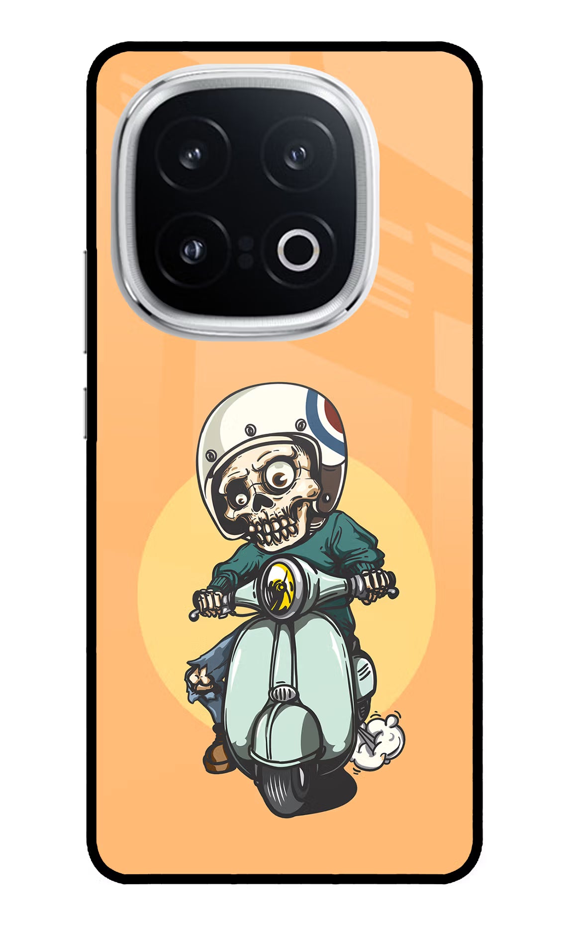 Undead Biker iQOO 13 5G Back Cover - Undead Biker iQOO 13 5G Glass Case Back Cover by Casekaro Undead Biker iQOO 13 5G Glass Case Back Cover by Casekaro