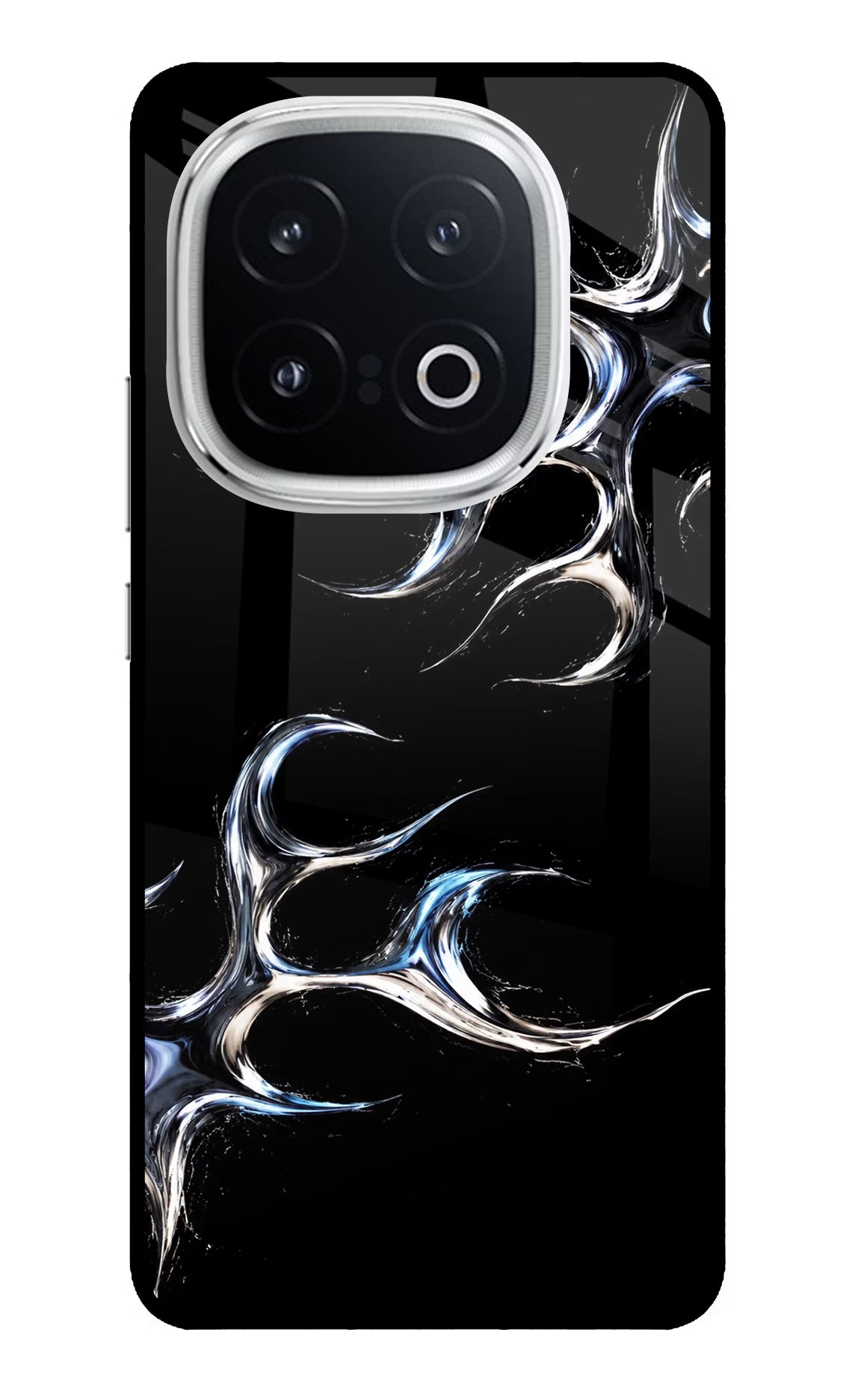 Chrome Tribal iQOO 13 5G Back Cover - Chrome Tribal iQOO 13 5G Glass Case Back Cover by Casekaro Chrome Tribal iQOO 13 5G Glass Case Back Cover by Casekaro