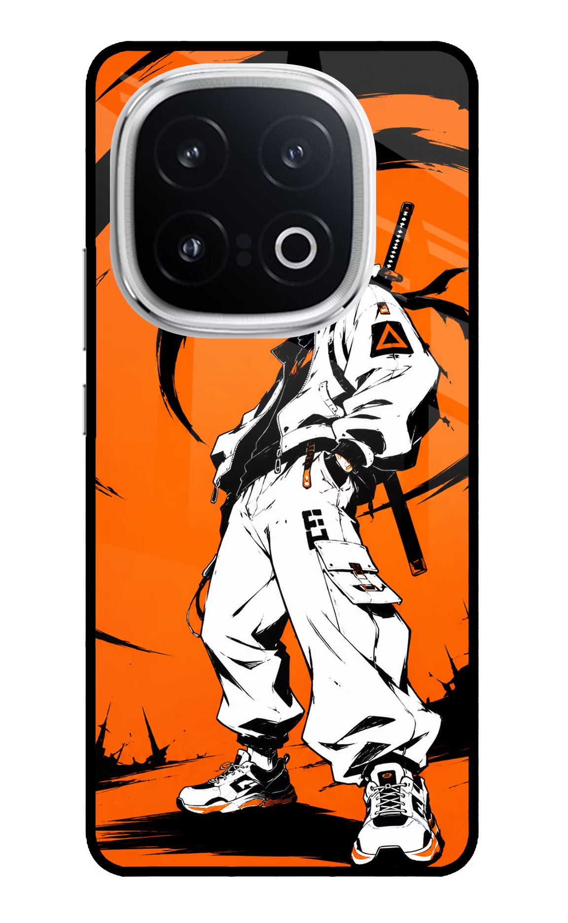 Street Samurai iQOO 13 5G Back Cover - Street Samurai iQOO 13 5G Glass Case Back Cover by Casekaro Street Samurai iQOO 13 5G Glass Case Back Cover by Casekaro