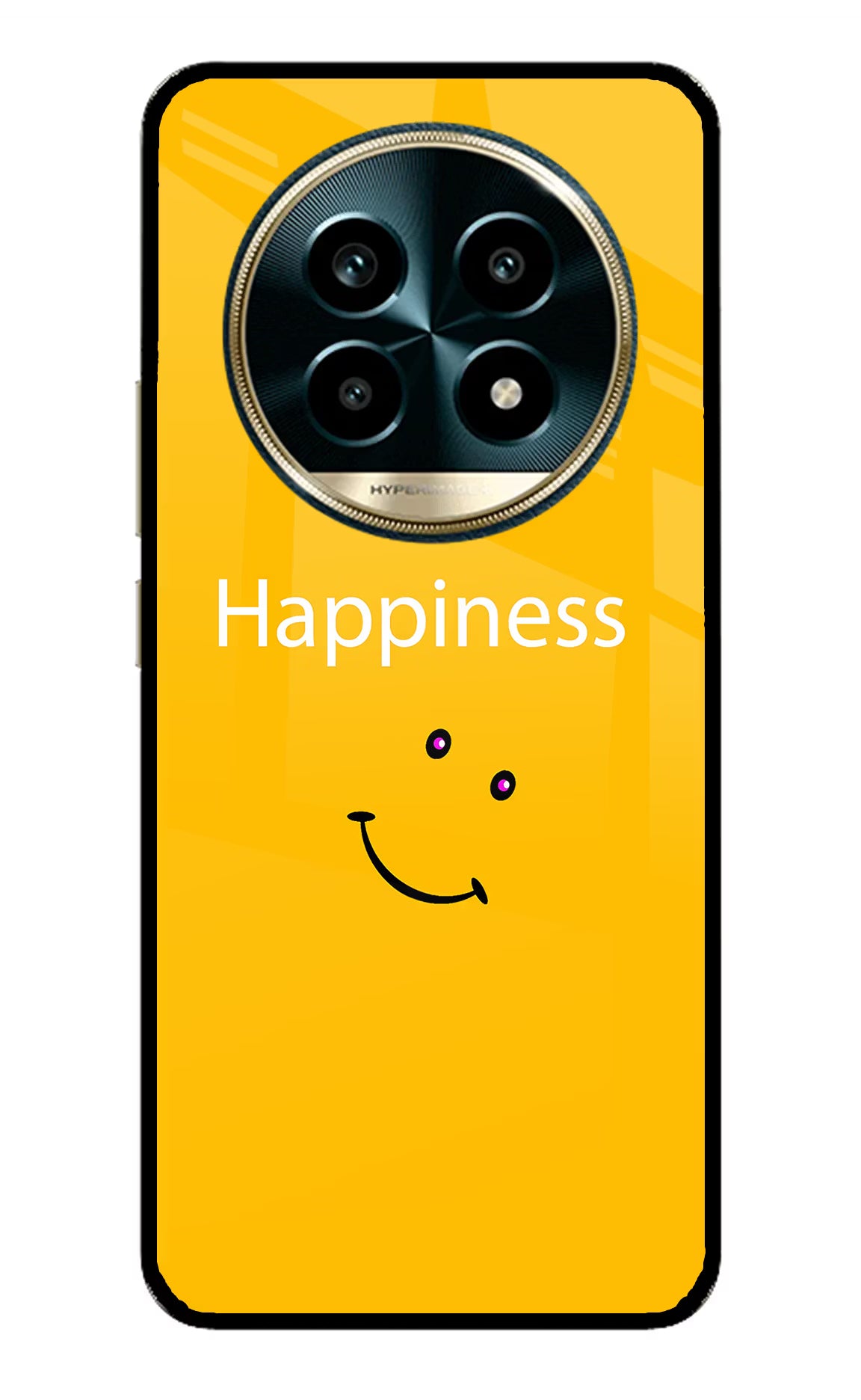 Happiness With Smiley Realme 13 Pro 5G Back Cover - Happiness With Smiley Realme 13 Pro 5G Glass Case Back Cover by Casekaro Happiness With Smiley Realme 13 Pro 5G Glass Case Back Cover by Casekaro