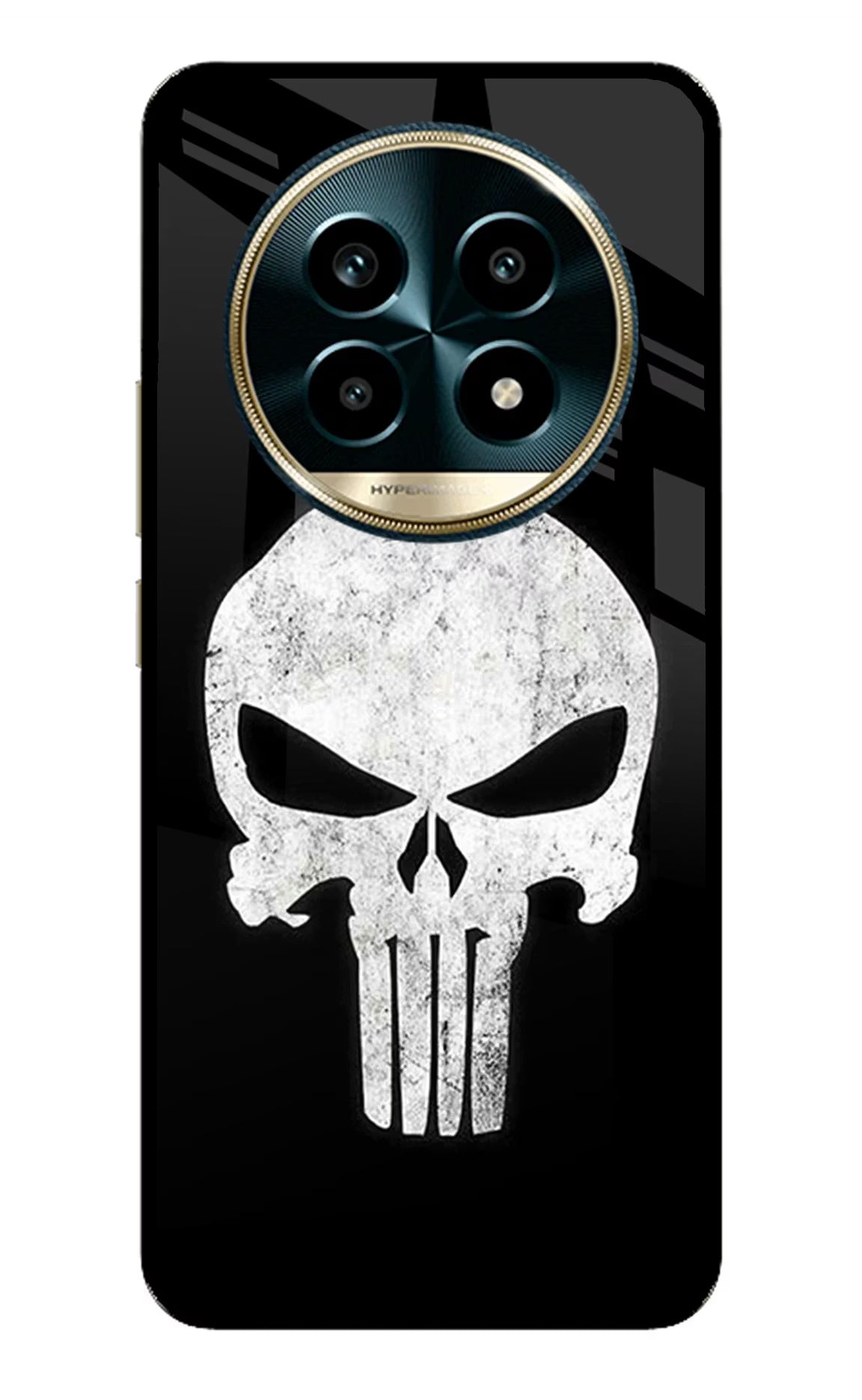 Punisher Skull Realme 13 Pro 5G Back Cover - Punisher Skull Realme 13 Pro 5G Glass Case Back Cover by Casekaro Punisher Skull Realme 13 Pro 5G Glass Case Back Cover by Casekaro