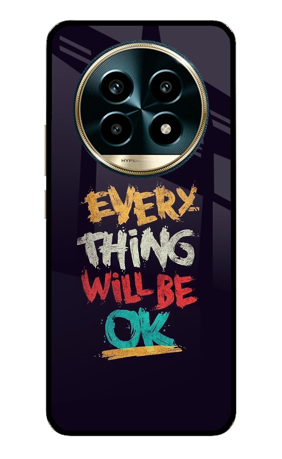 Everything Will Be Ok Realme 13 Pro 5G Back Cover - Everything Will Be Ok Realme 13 Pro 5G Glass Case Back Cover by Casekaro Everything Will Be Ok Realme 13 Pro 5G Glass Case Back Cover by Casekaro