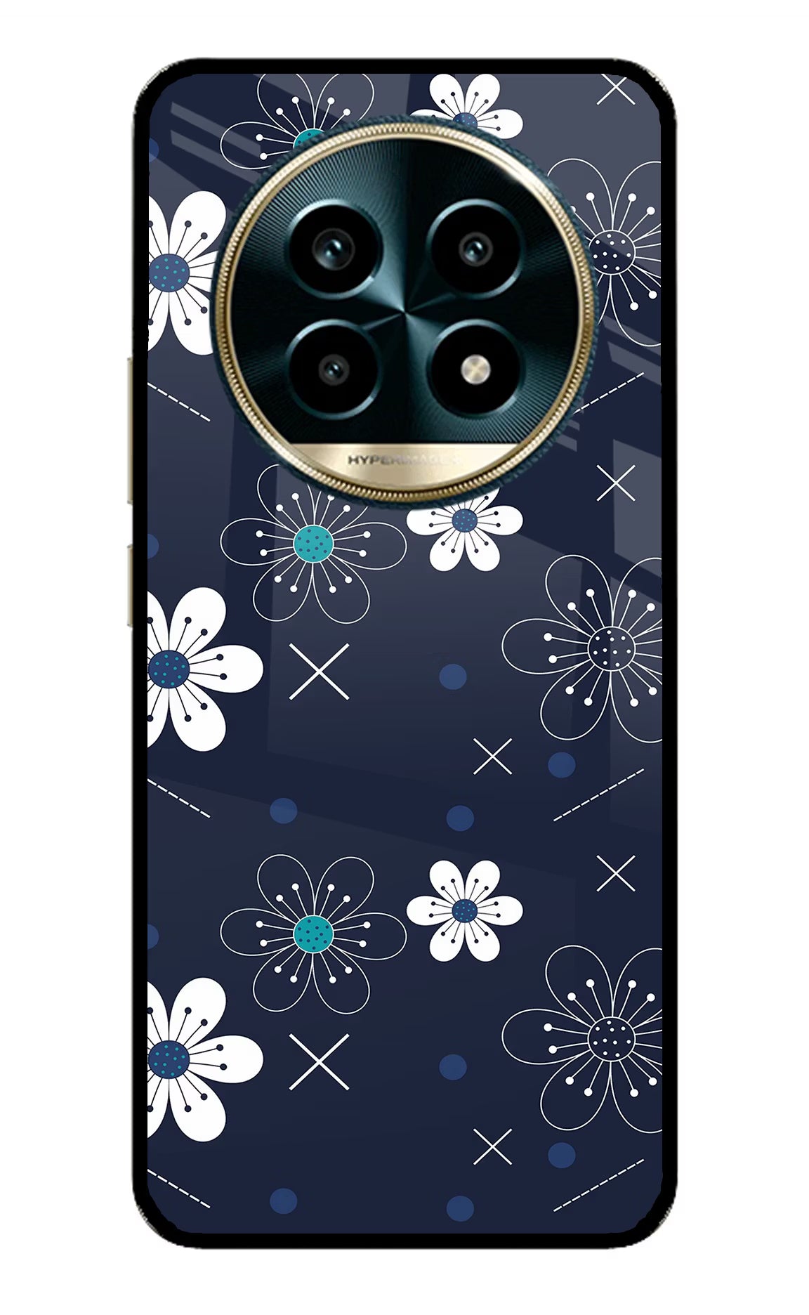 Flowers Realme 13 Pro 5G Back Cover - Flowers Realme 13 Pro 5G Glass Case Back Cover by Casekaro Flowers Realme 13 Pro 5G Glass Case Back Cover by Casekaro