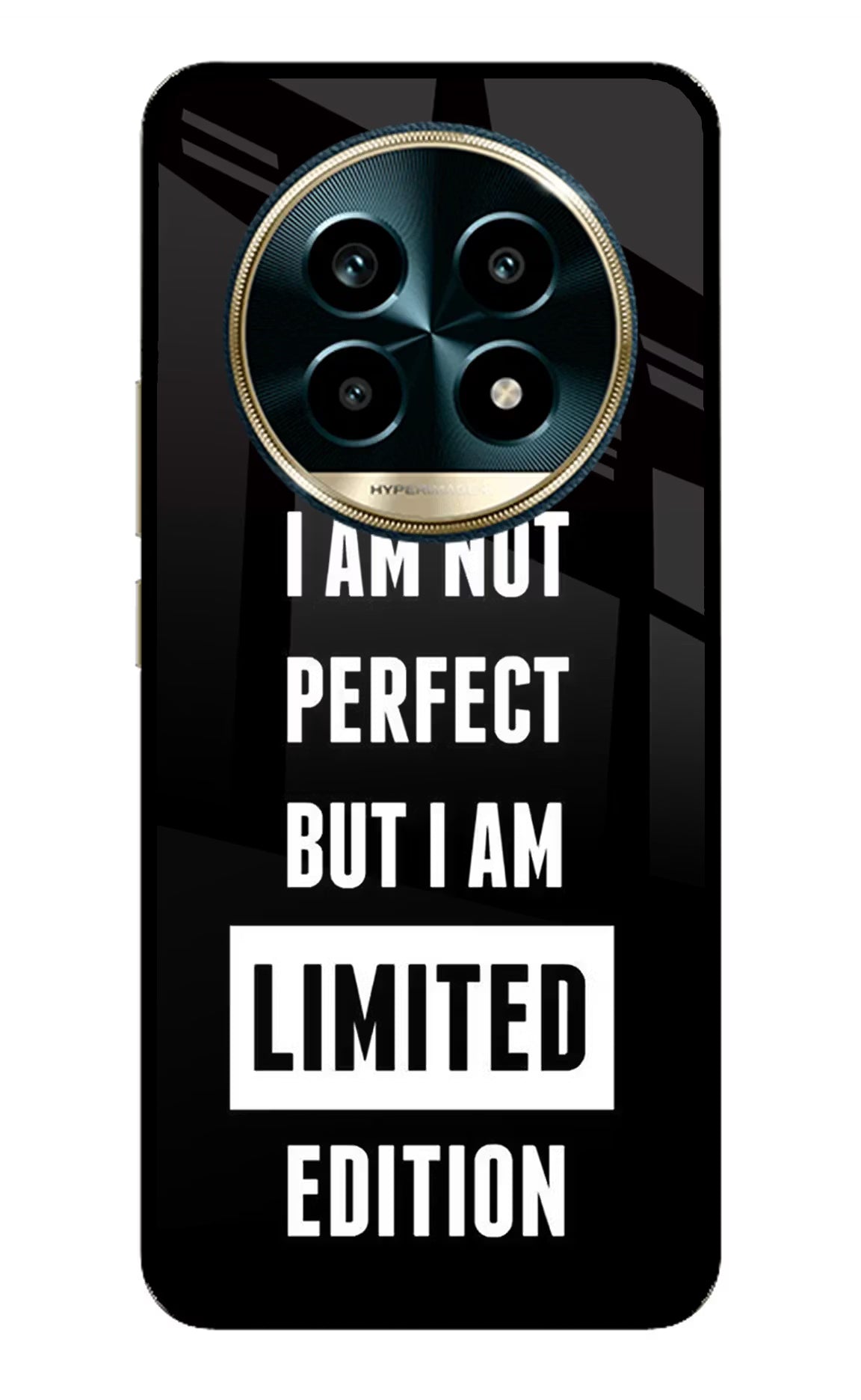 I Am Not Perfect But I Am Limited Edition Realme 13 Pro 5G Back Cover - I Am Not Perfect But I Am Limited Edition Realme 13 Pro 5G Glass Case Back Cover by Casekaro I Am Not Perfect But I Am Limited Edition Realme 13 Pro 5G Glass Case Back Cover by Casekaro