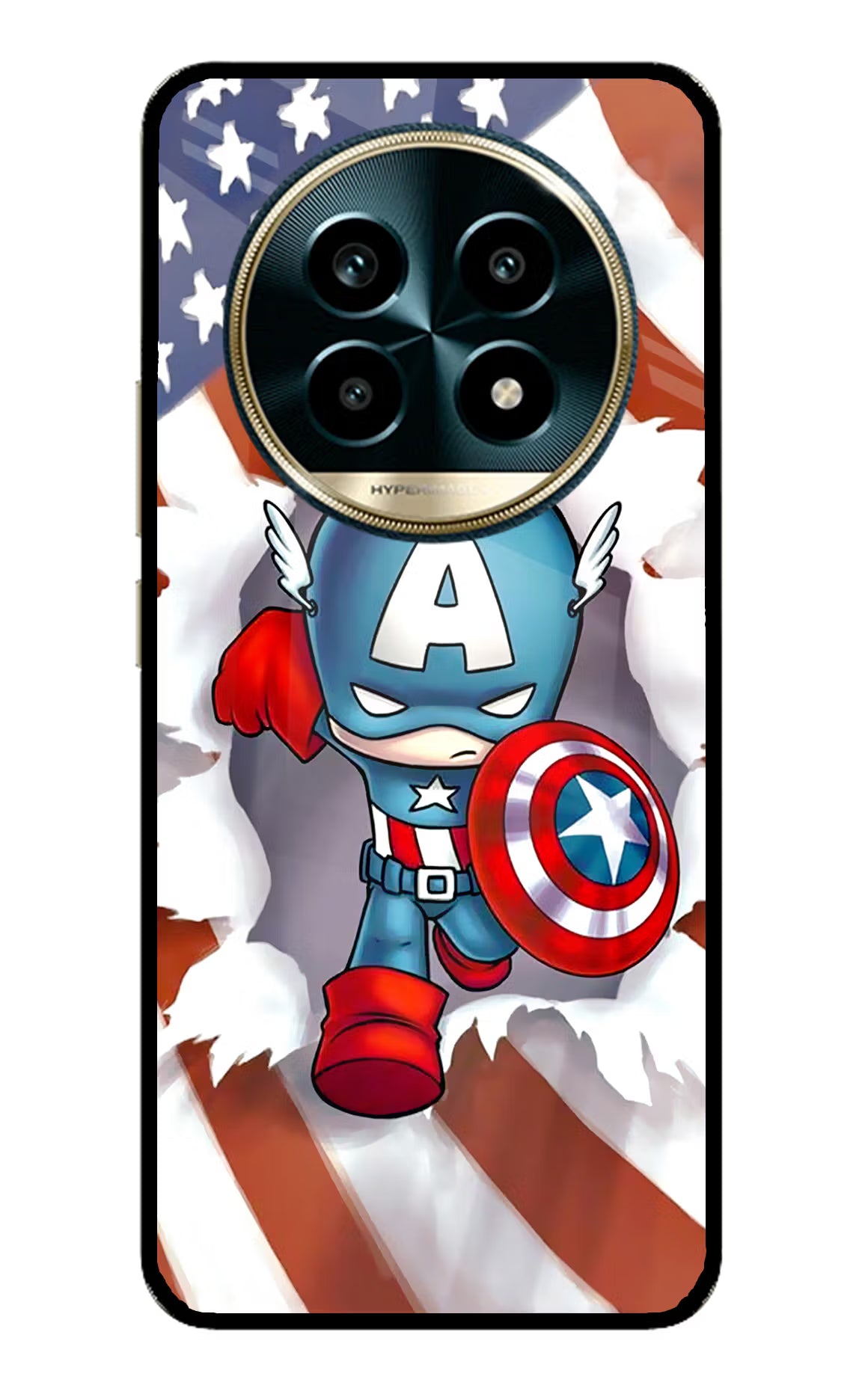 Captain America Realme 13 Pro 5G Back Cover - Captain America Realme 13 Pro 5G Glass Case Back Cover by Casekaro Captain America Realme 13 Pro 5G Glass Case Back Cover by Casekaro