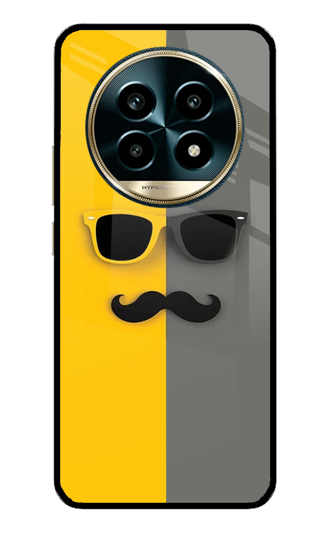 Sunglasses with Mustache Realme 13 Pro 5G Back Cover - Sunglasses with Mustache Realme 13 Pro 5G Glass Case Back Cover by Casekaro Sunglasses with Mustache Realme 13 Pro 5G Glass Case Back Cover by Casekaro